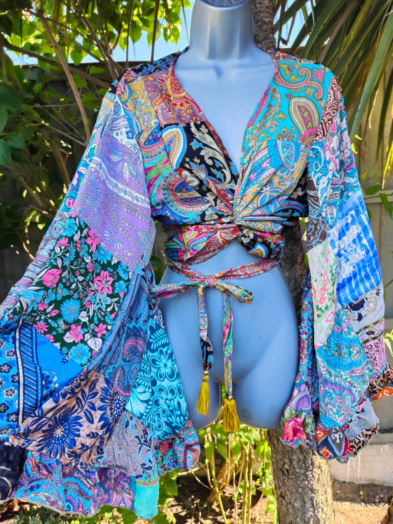 Patchwork Stevie top yellow tassels