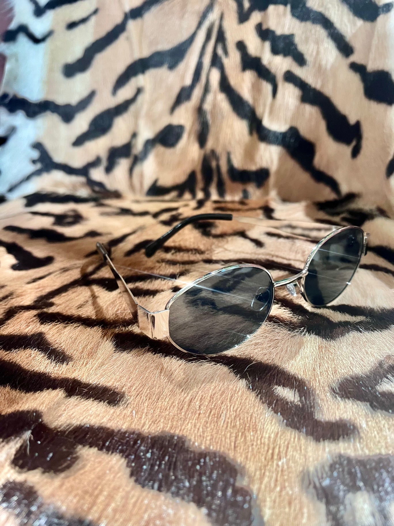 Milan Black Silver Frame Sunnies