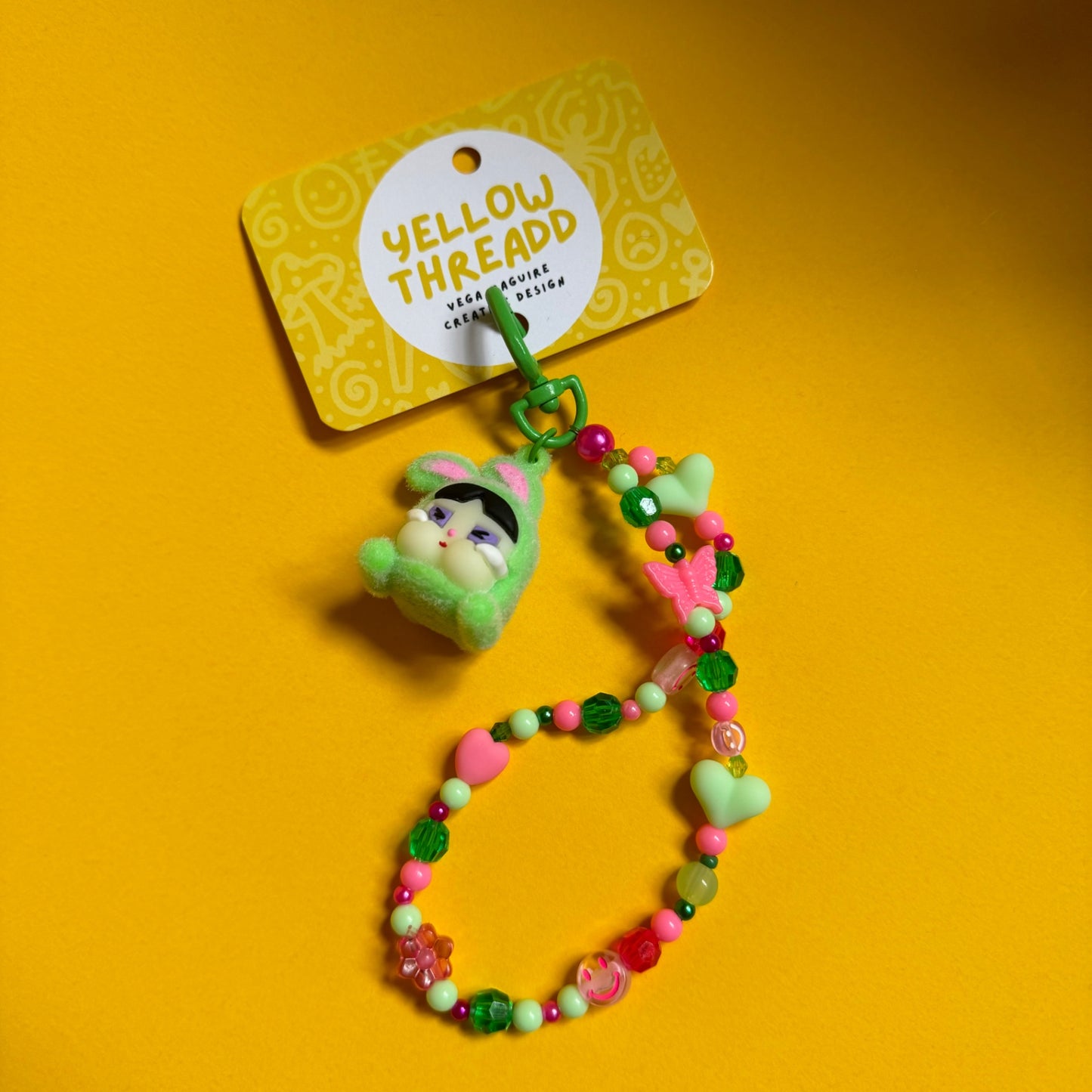 Bunny Bead Keychain Green