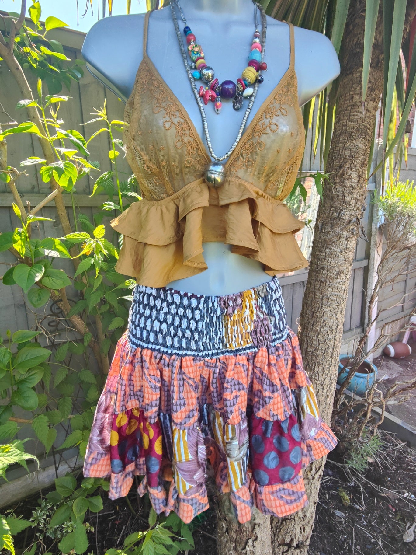 Boho mini skirt