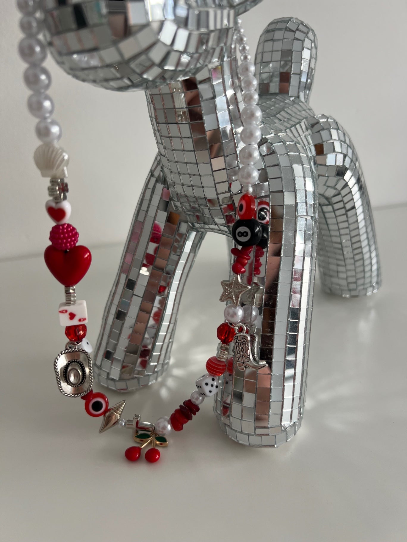 Red Flame Necklace - Silver