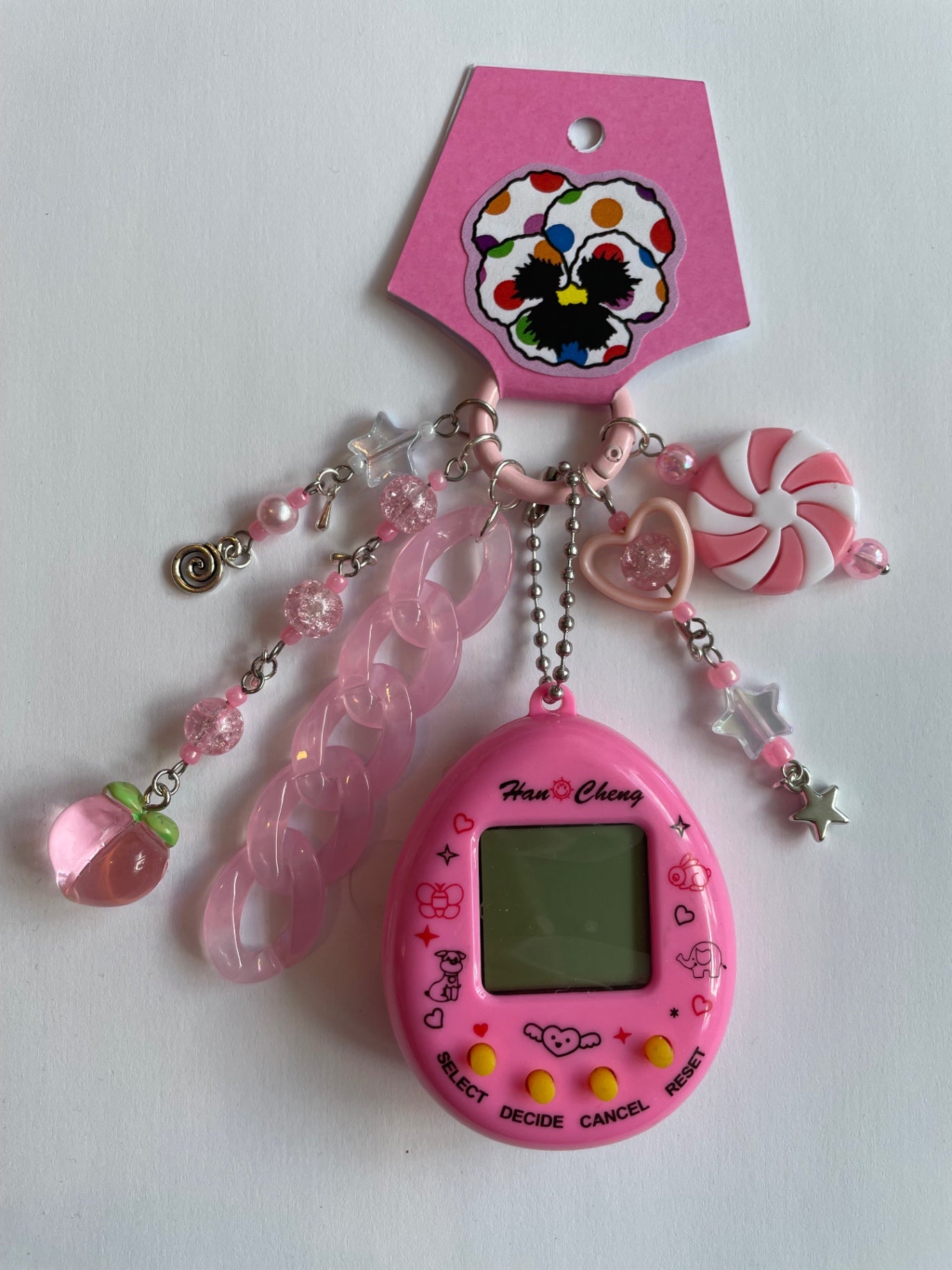 Pink Virtual Pet Keychain
