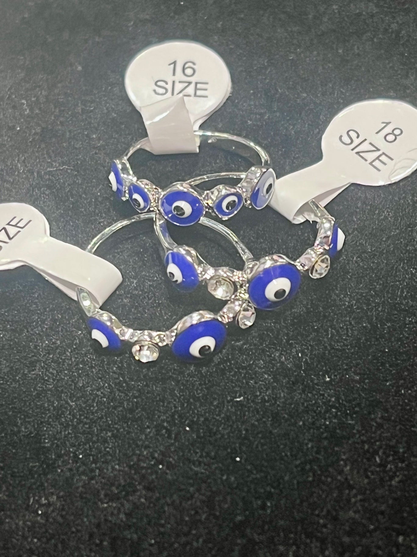 Lucky Eye Silver Blue Ring Size 18