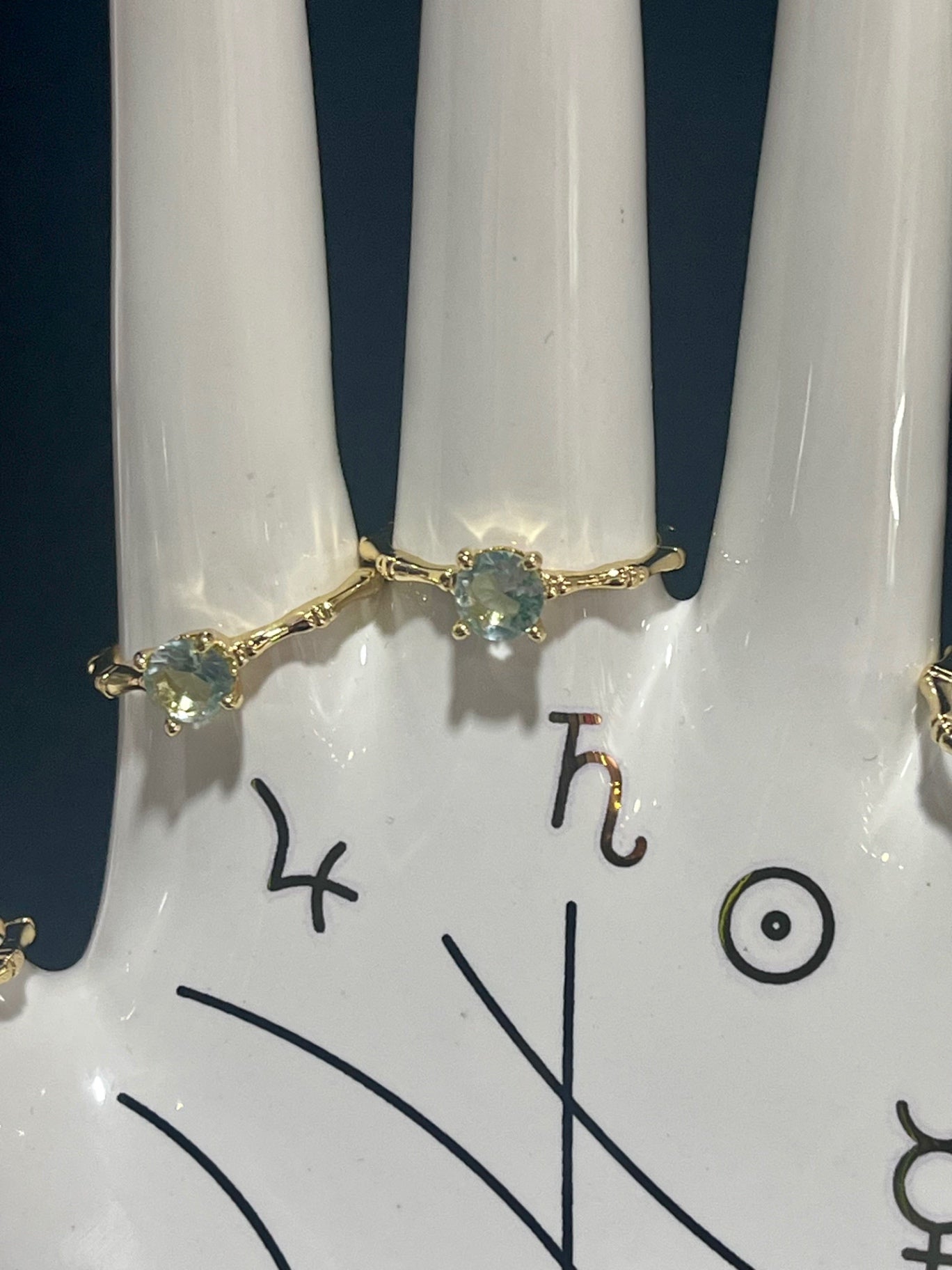 Blue Jewel Bamboo Ring