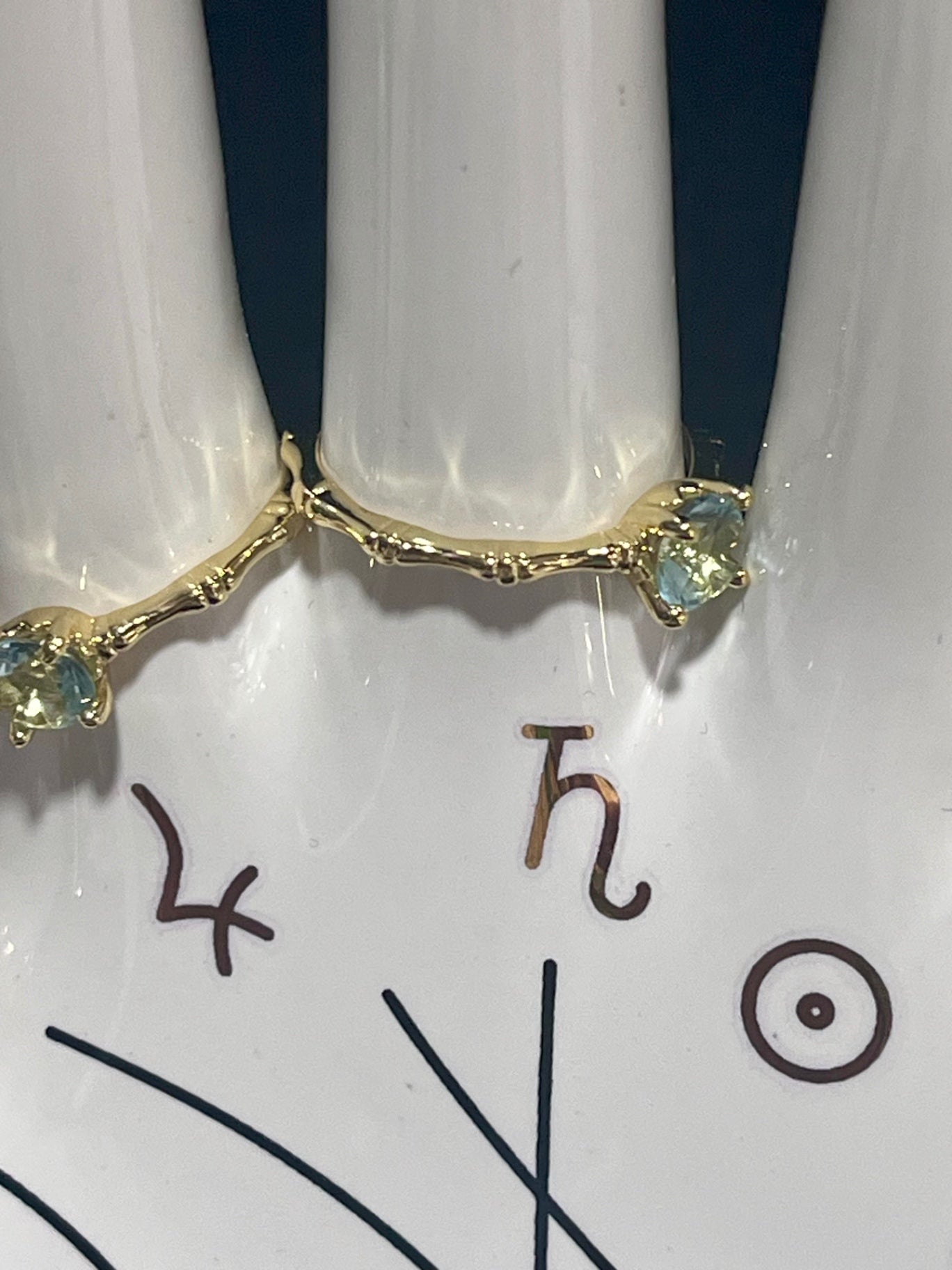 Blue Jewel Bamboo Ring