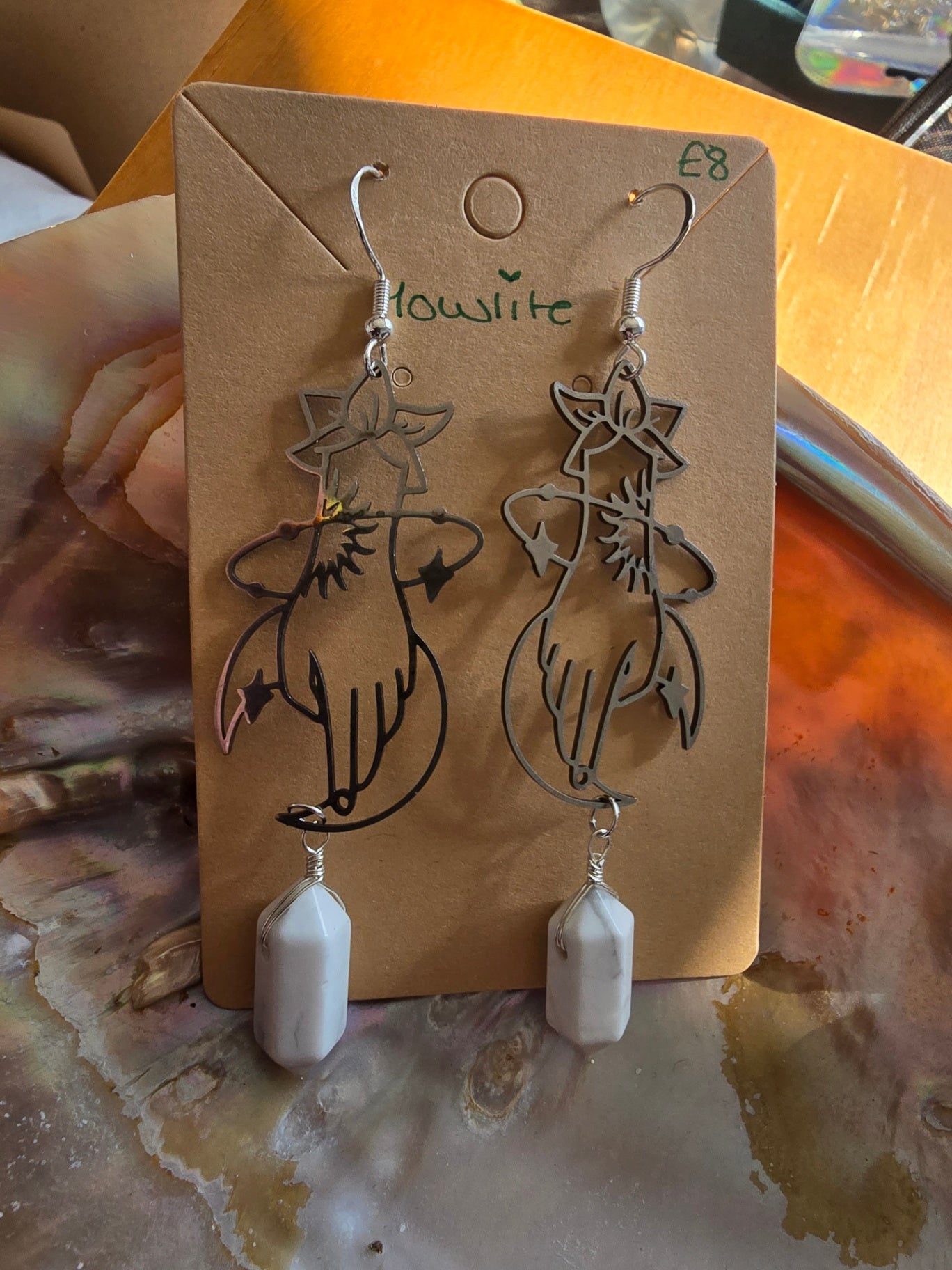 Howlite mini tower earrings