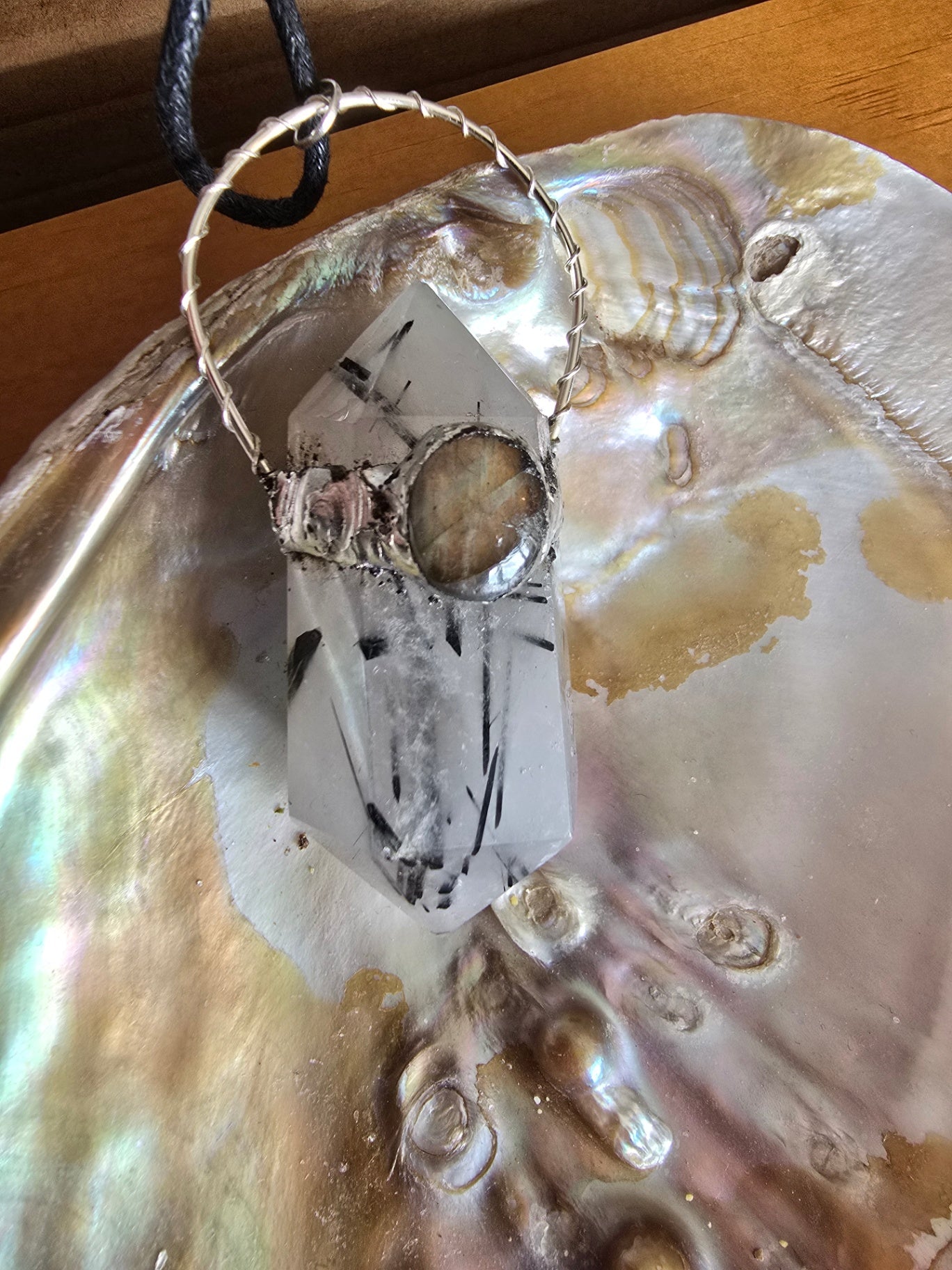 Tourmaline quartz and labradorite dt necklace