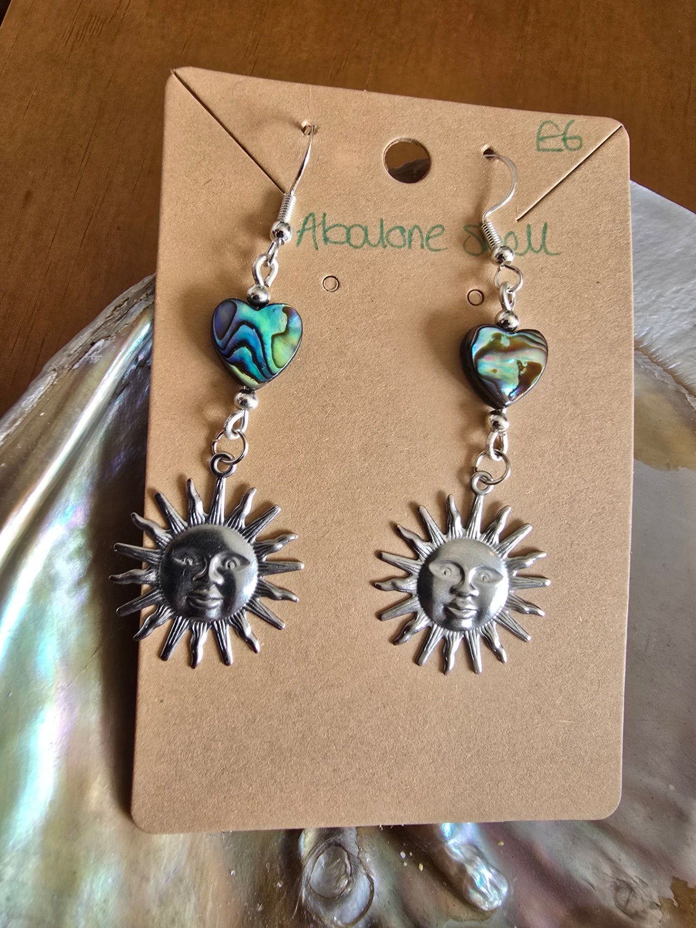 Abalone shell sun earrings