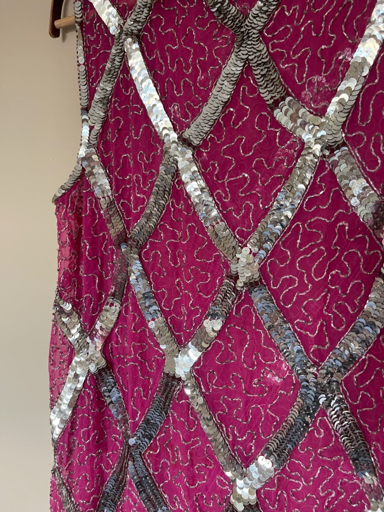 Vintage Beaded Pink Top