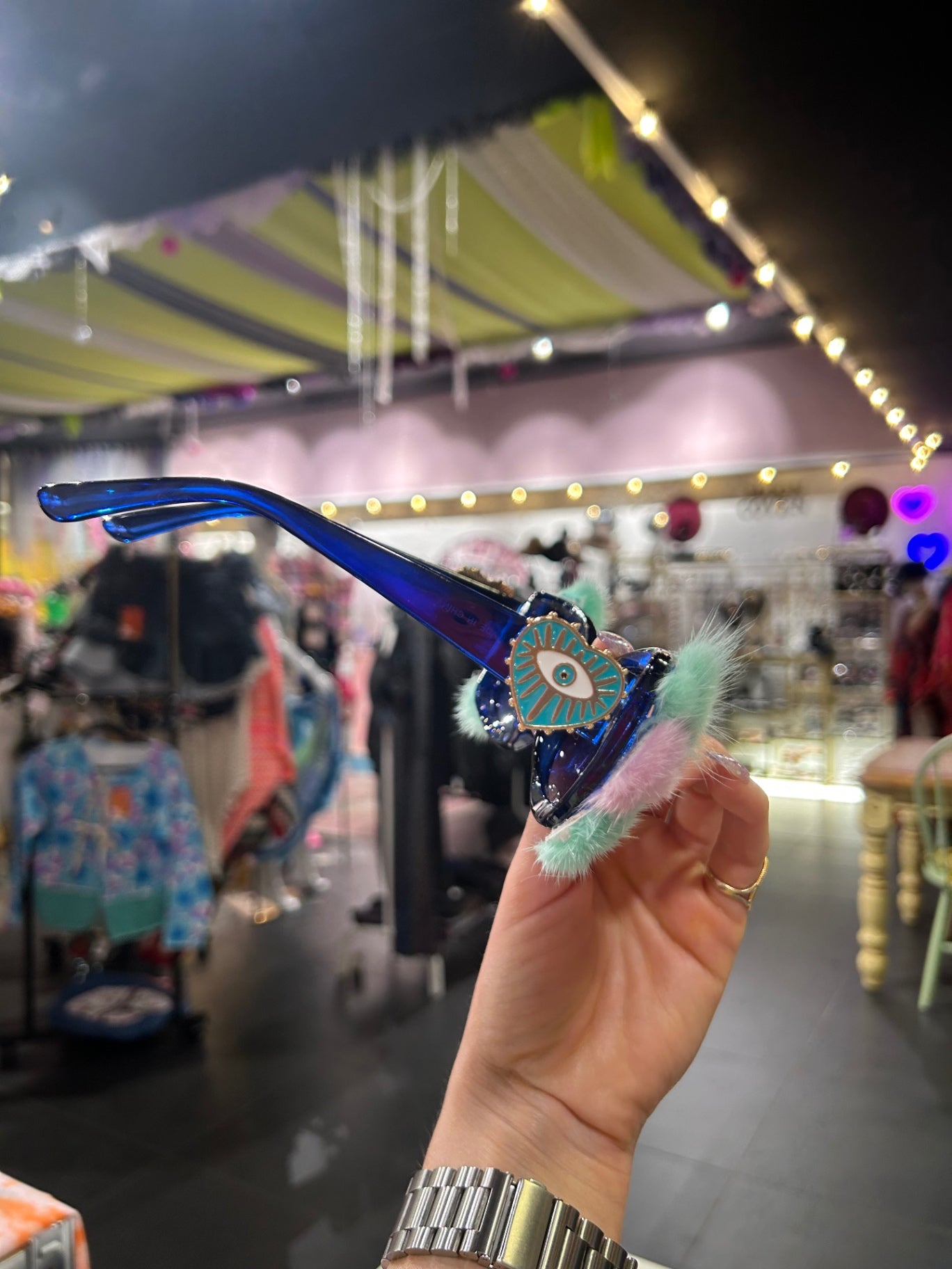 Dark Blue Fluffy Sunnies