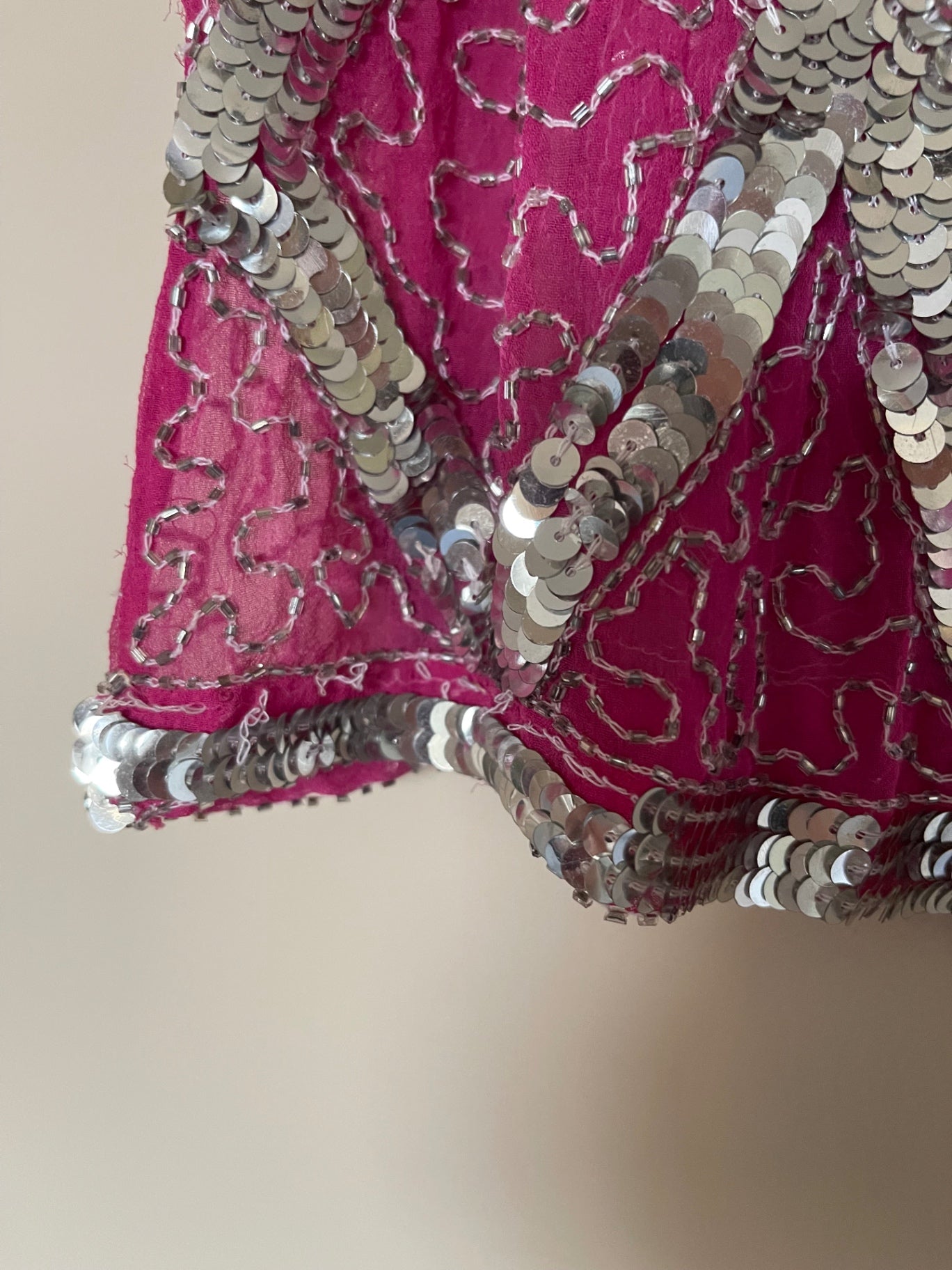 Vintage Beaded Pink Top