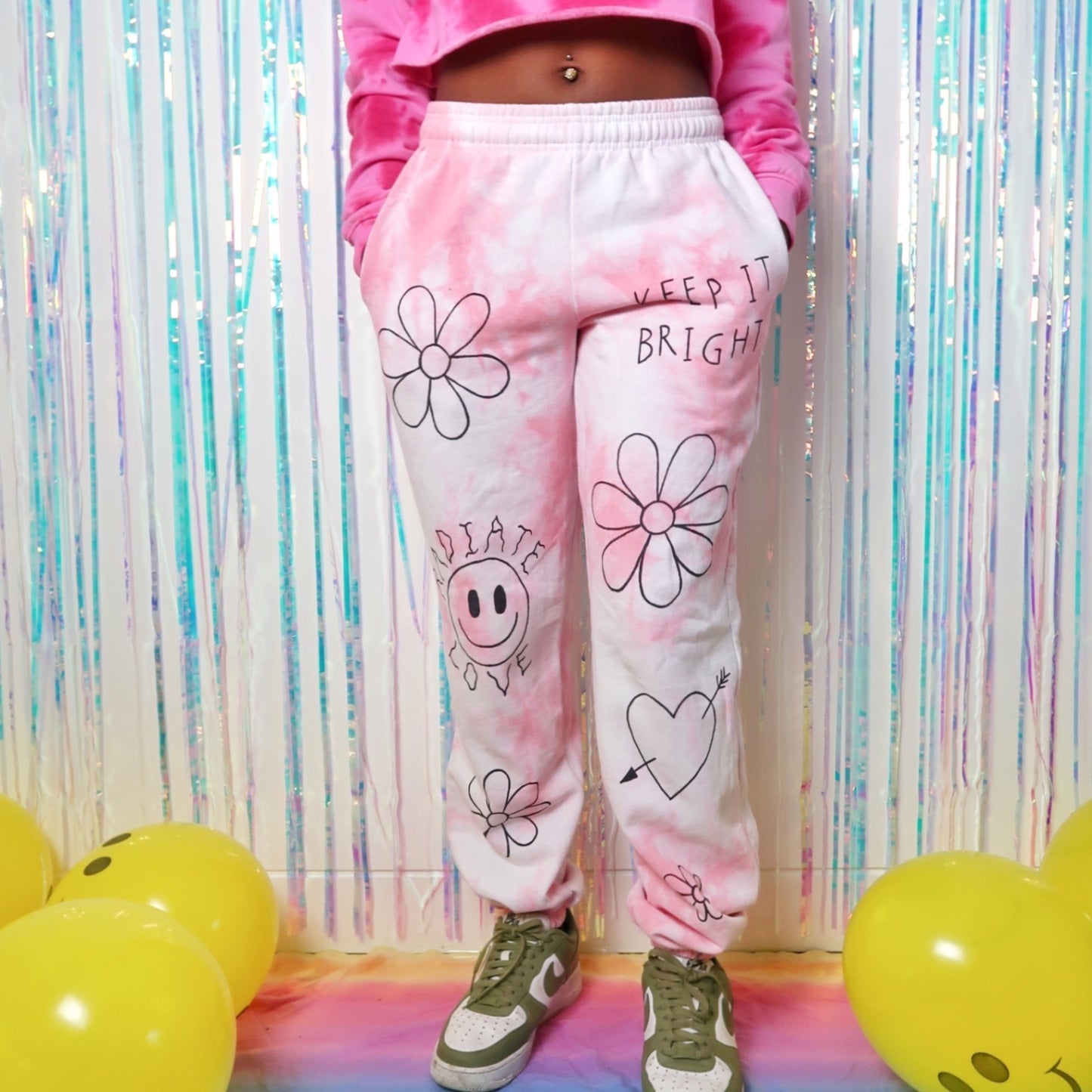 Hippie Heart joggers - pink