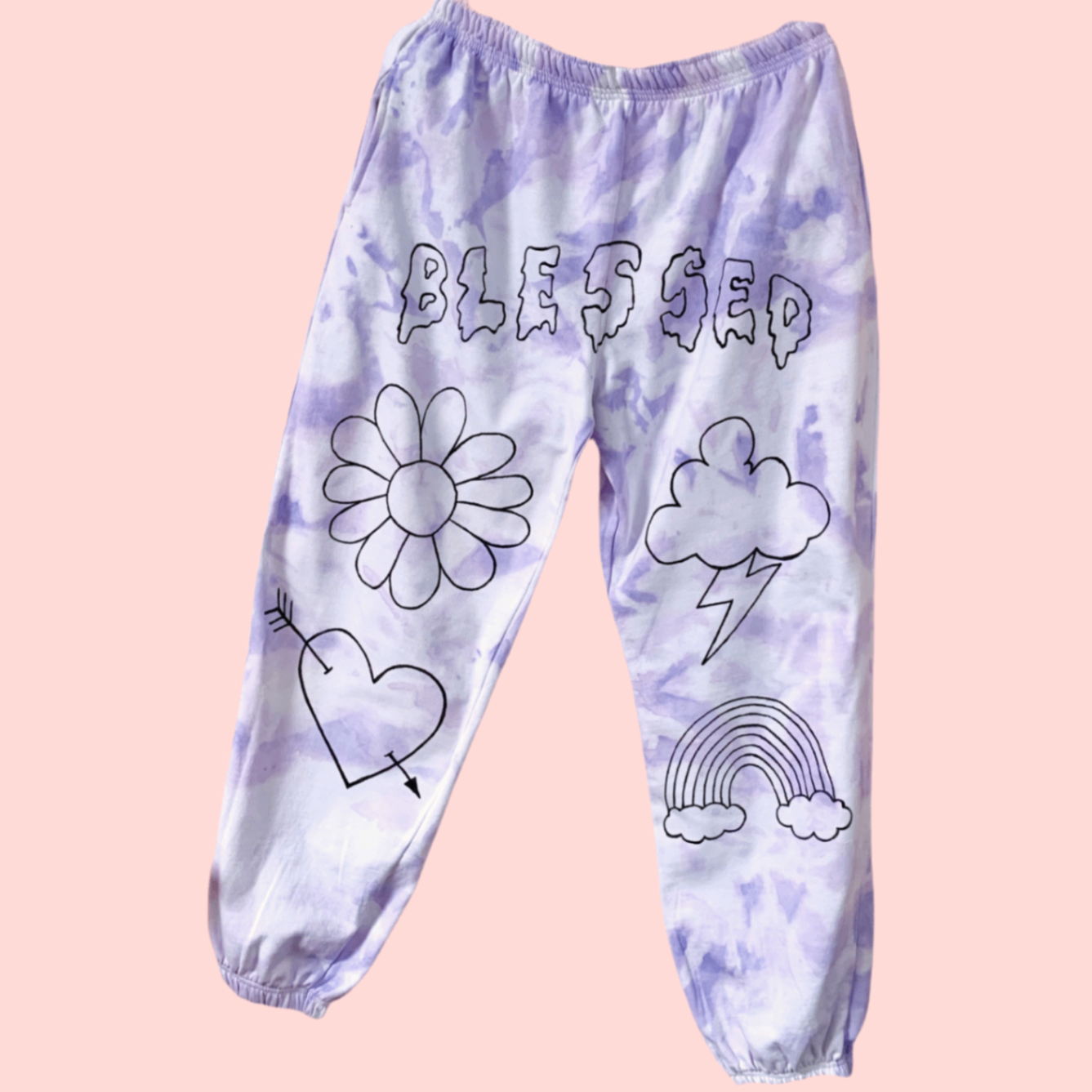 Blessed joggers - hand painted