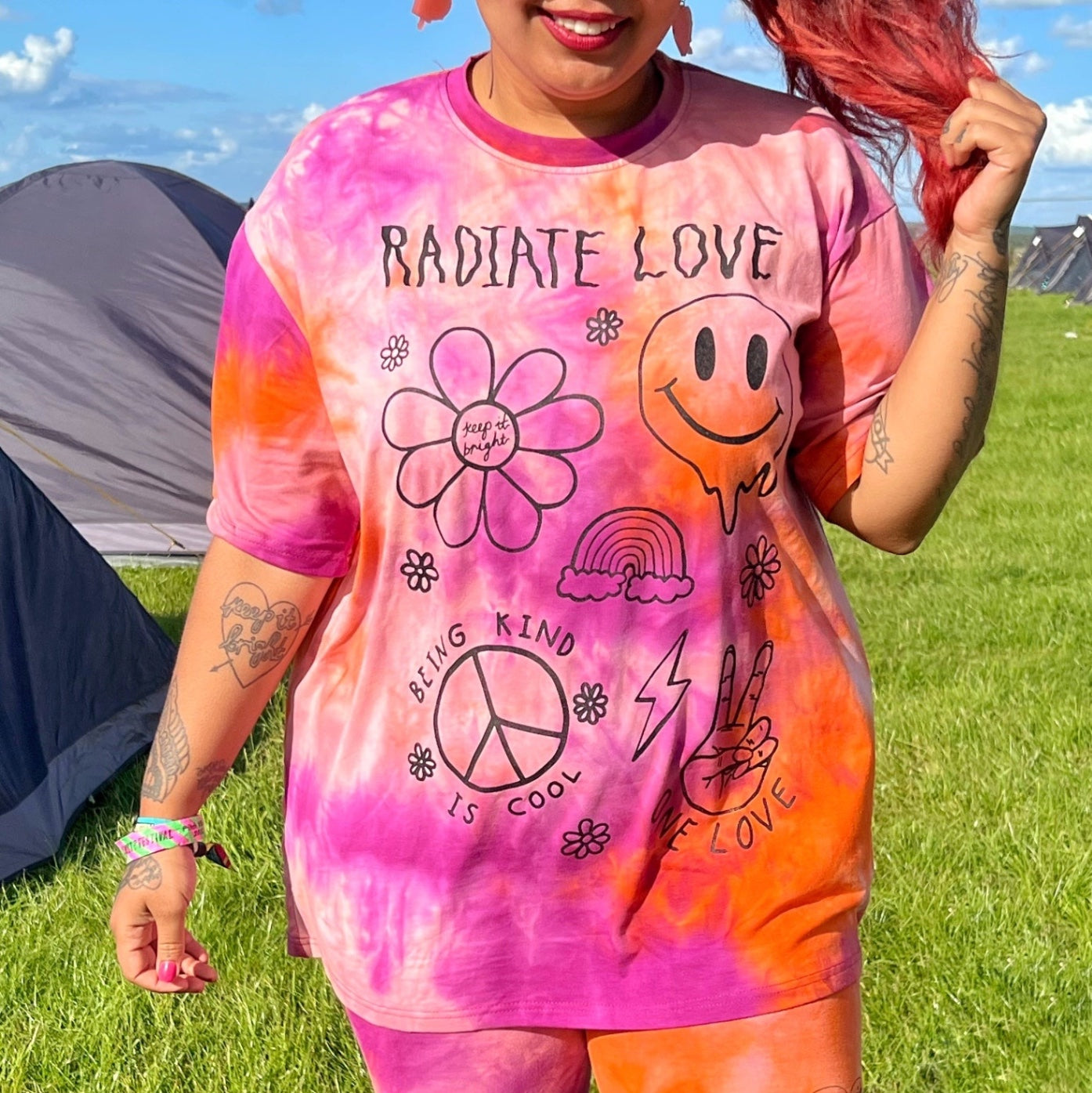 Hippie Heart tie dye t-shirt - sunset