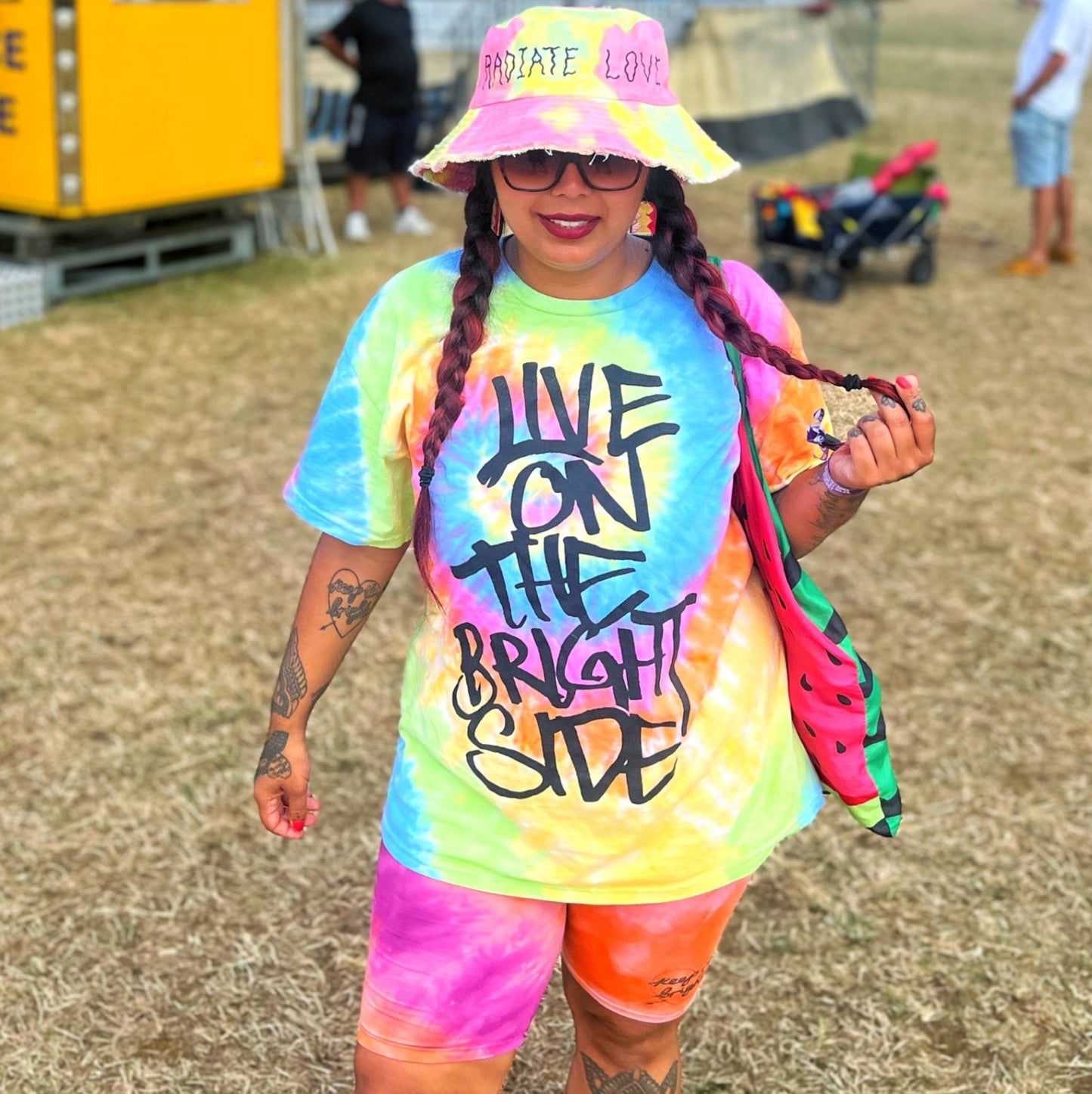 Live On The Bright Side tie dye tshirt - large