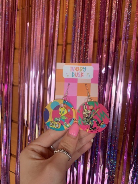 upcycled tazo earrings