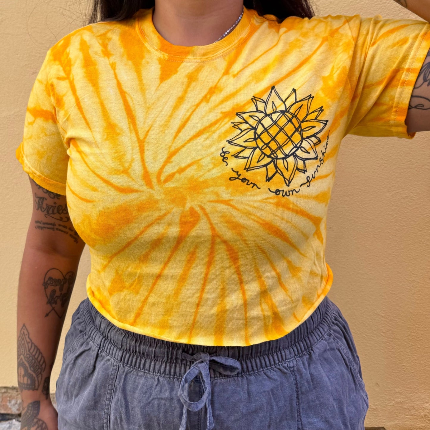 Be Your Own Sunshine tie dye crop top