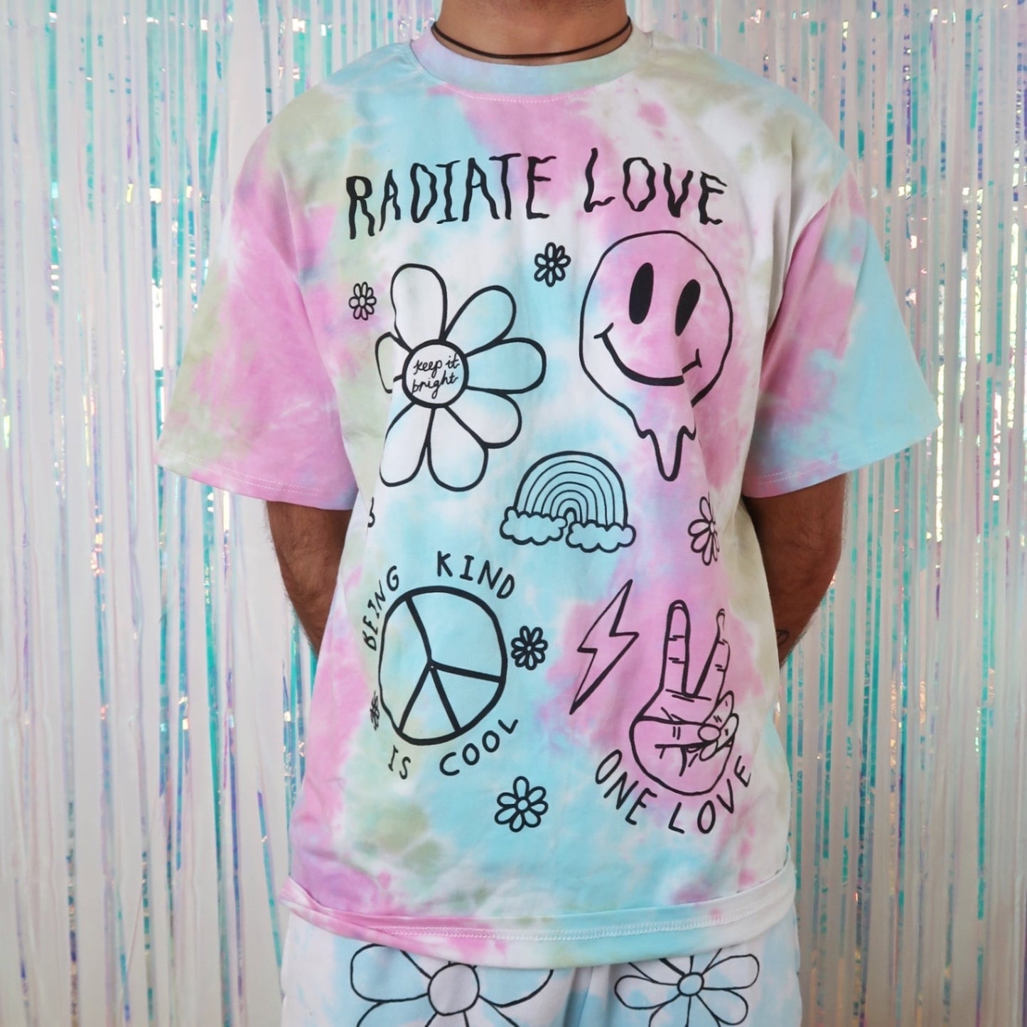 Hippie Heart tie dye tshirt - pastel