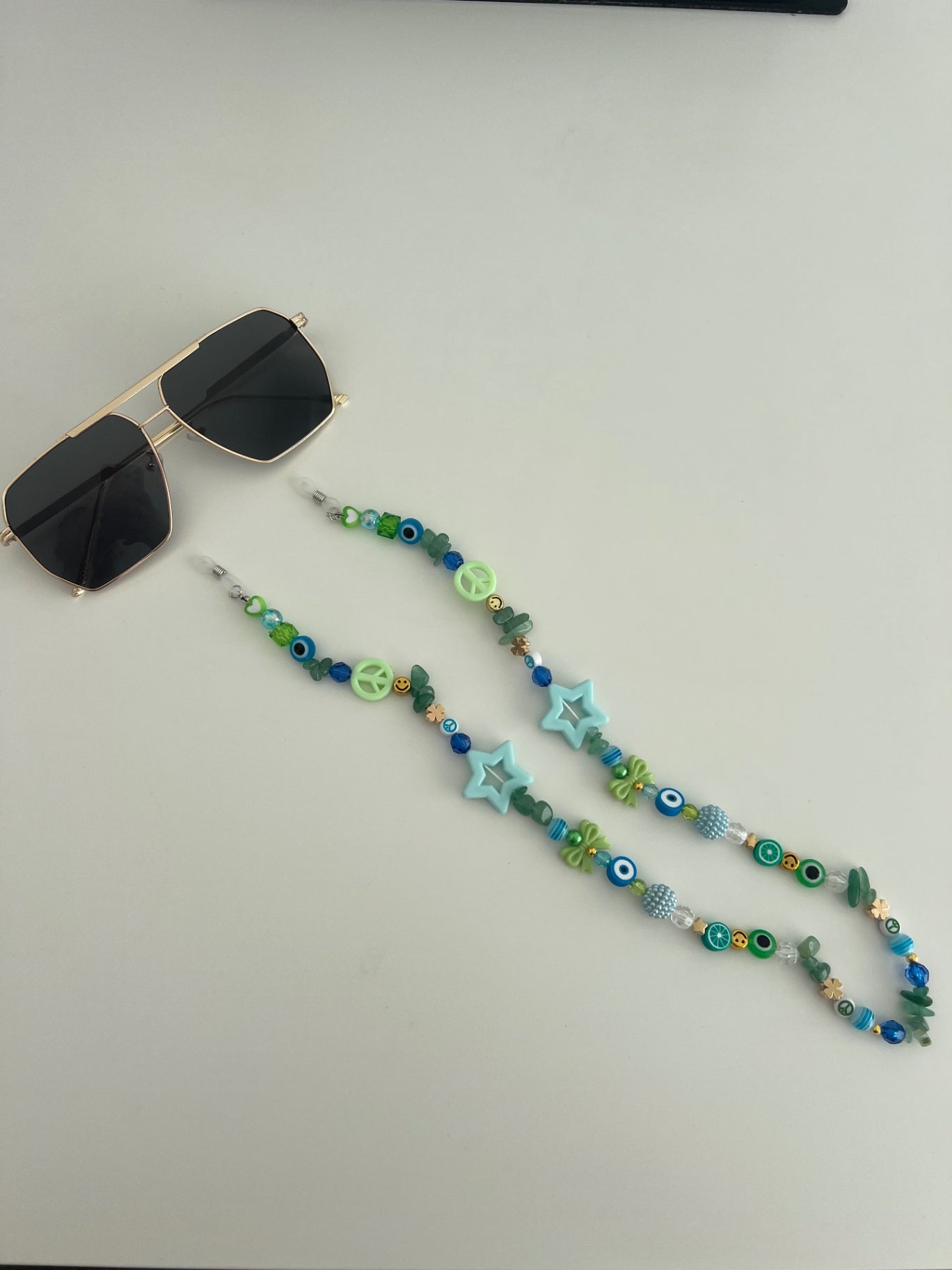 Shine bright sunglasses strap - blue and green
