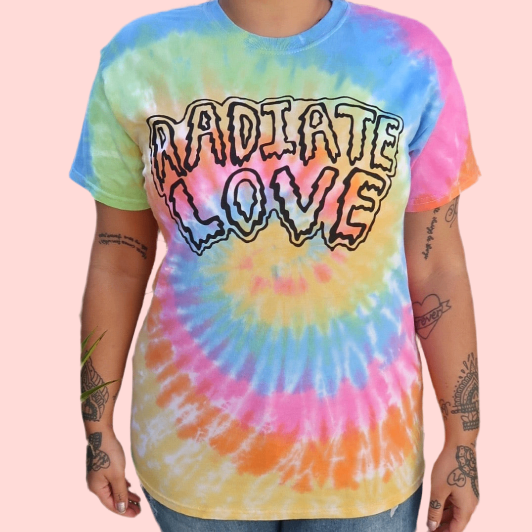 Radiate Love tie dye t-shirt - pastel