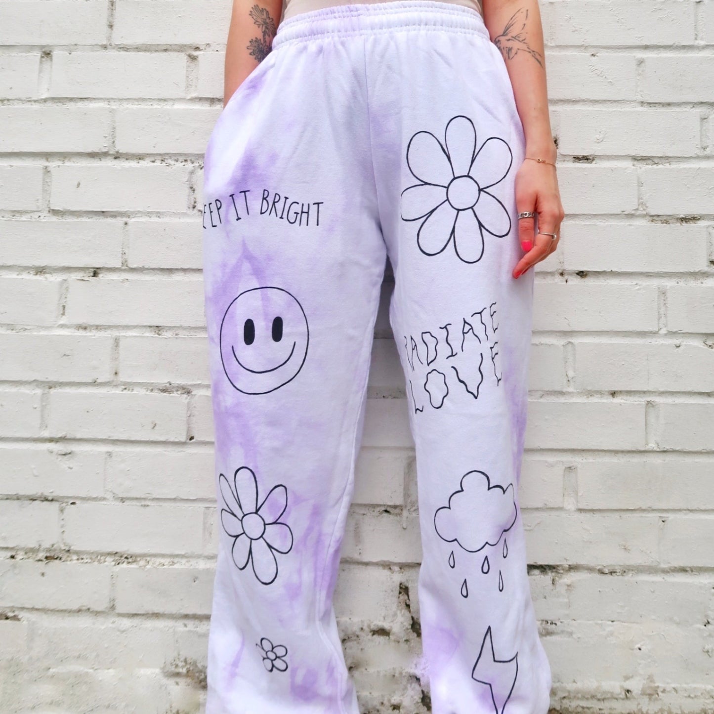 Hippie Heart joggers - lilac