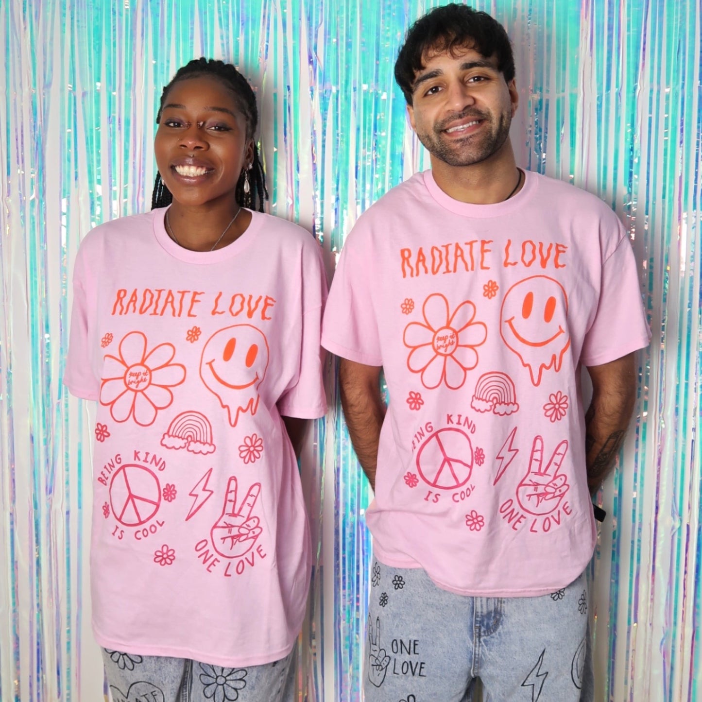 Hippie Heart tshirt - baby pink