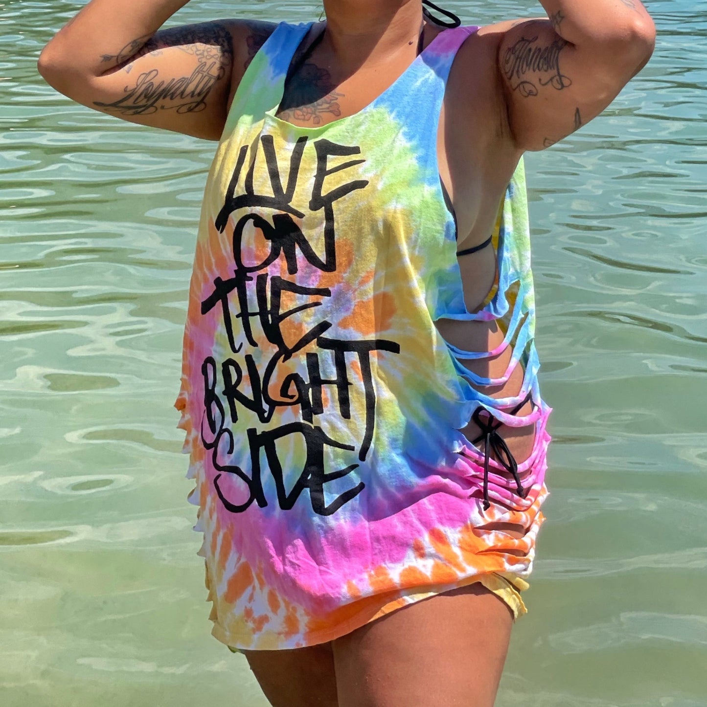 Live On The Bright Side side slash top