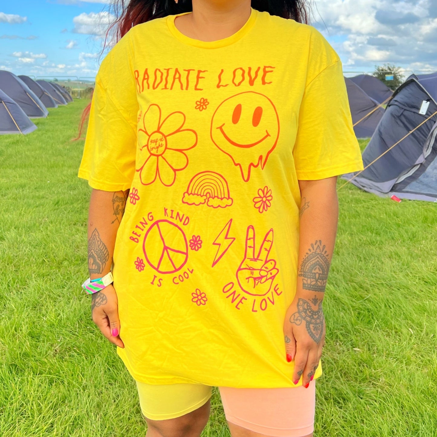 Hippie Heart tshirt - yellow