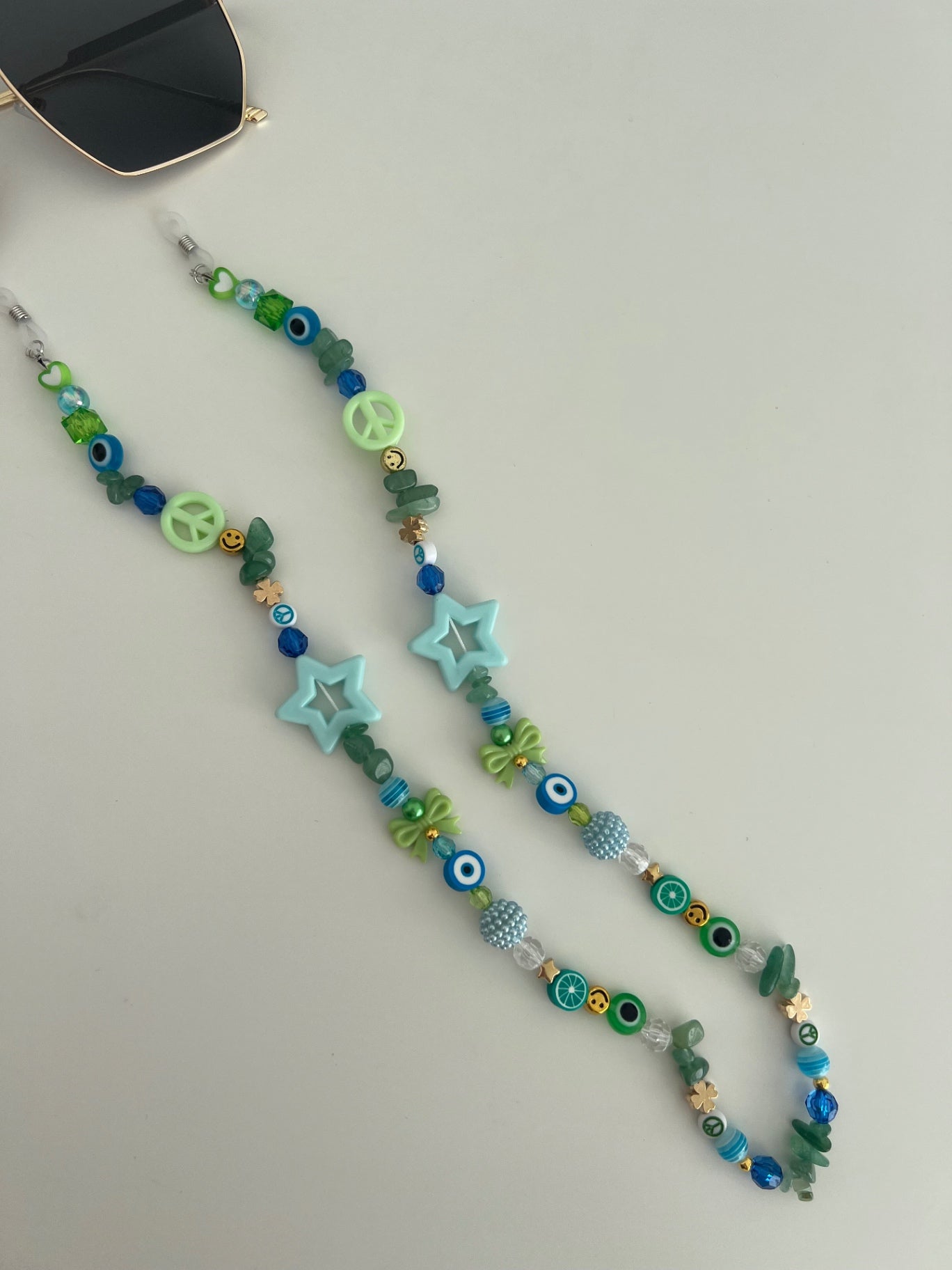 Shine bright sunglasses strap - blue and green
