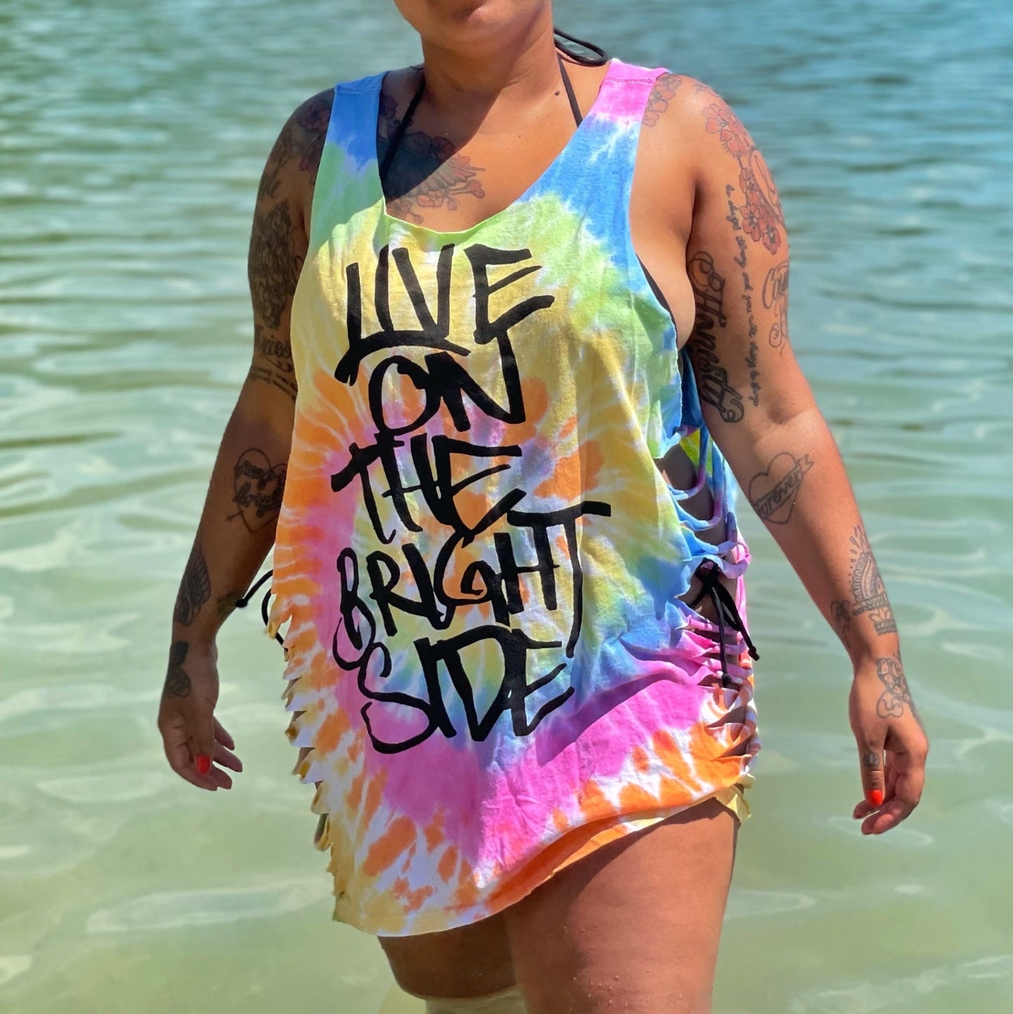 Live On The Bright Side side slash top