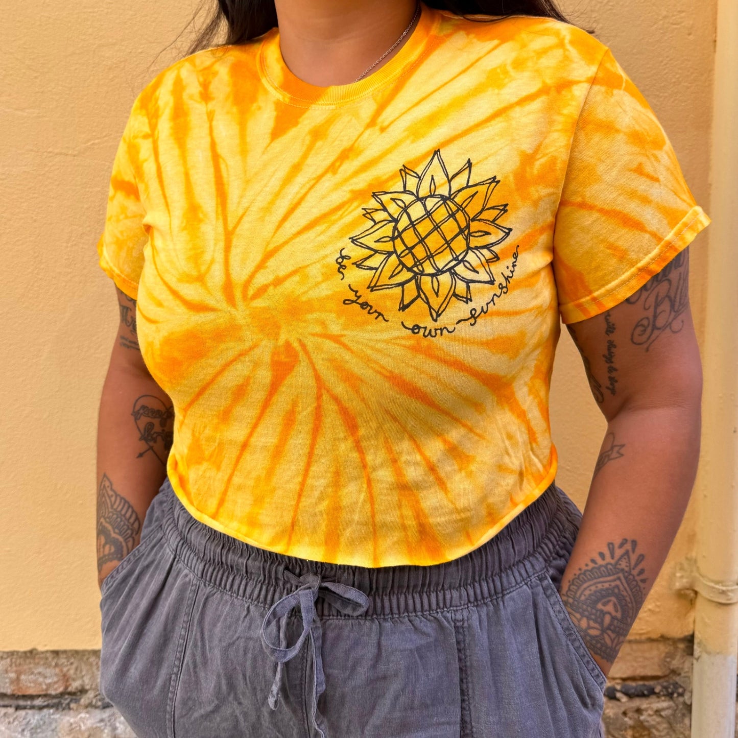 Be Your Own Sunshine tie dye crop top
