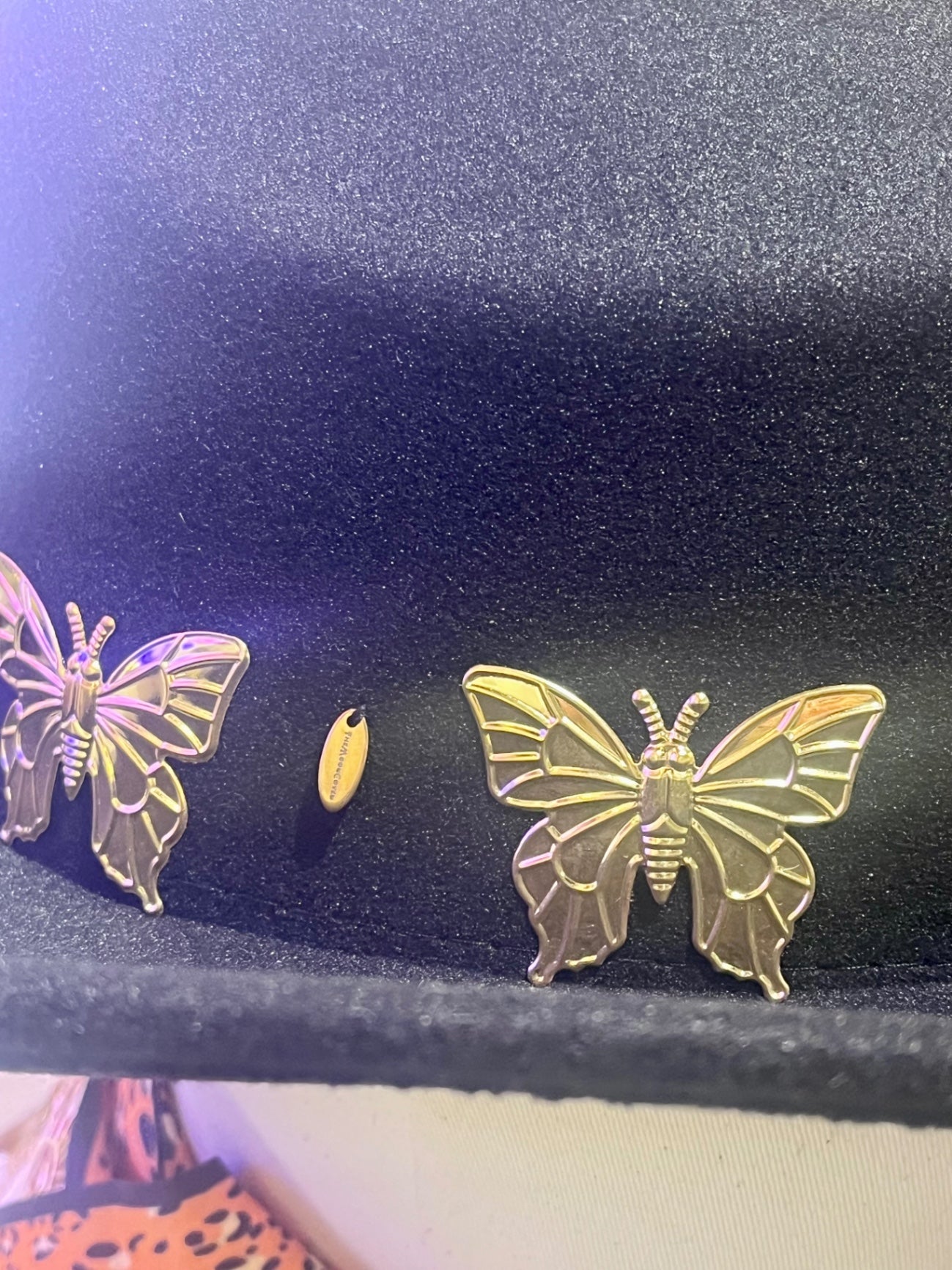 Black Gold Butterfly Cowboy Adjustable Hat