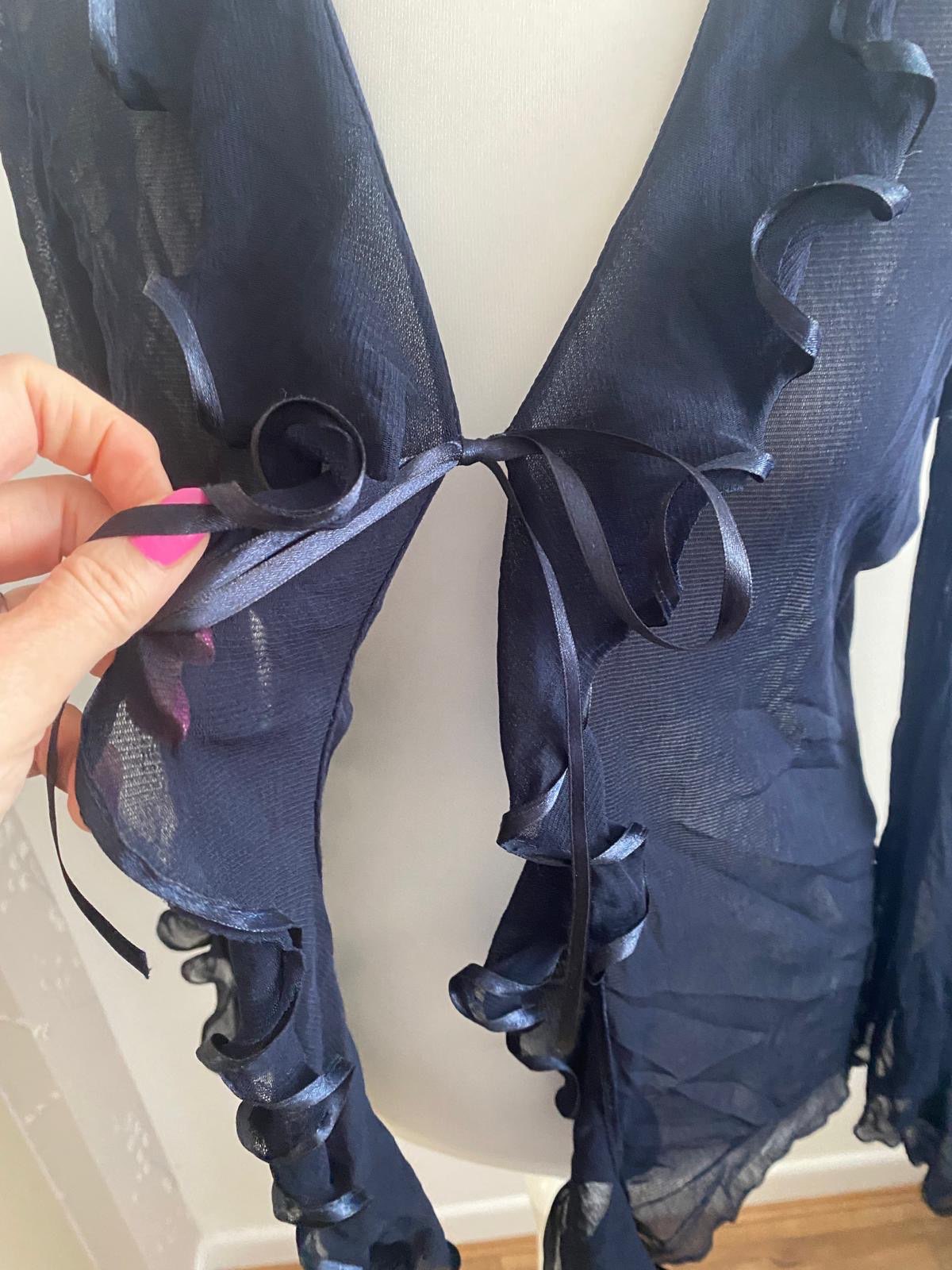 Navy blue chiffon top