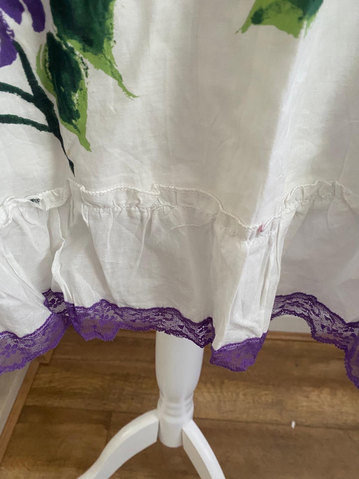 White skirt with flowers on