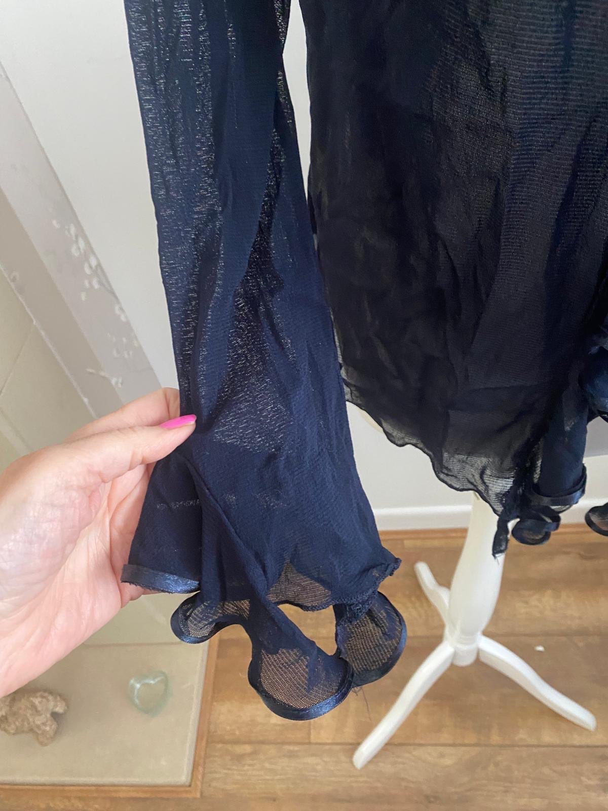 Navy blue chiffon top