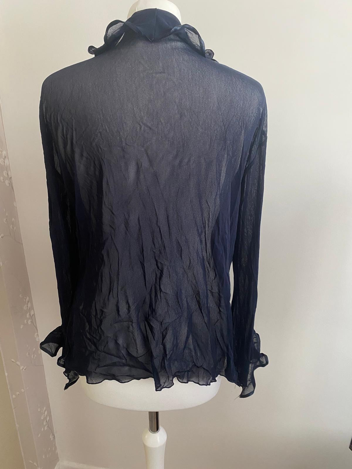 Navy blue chiffon top