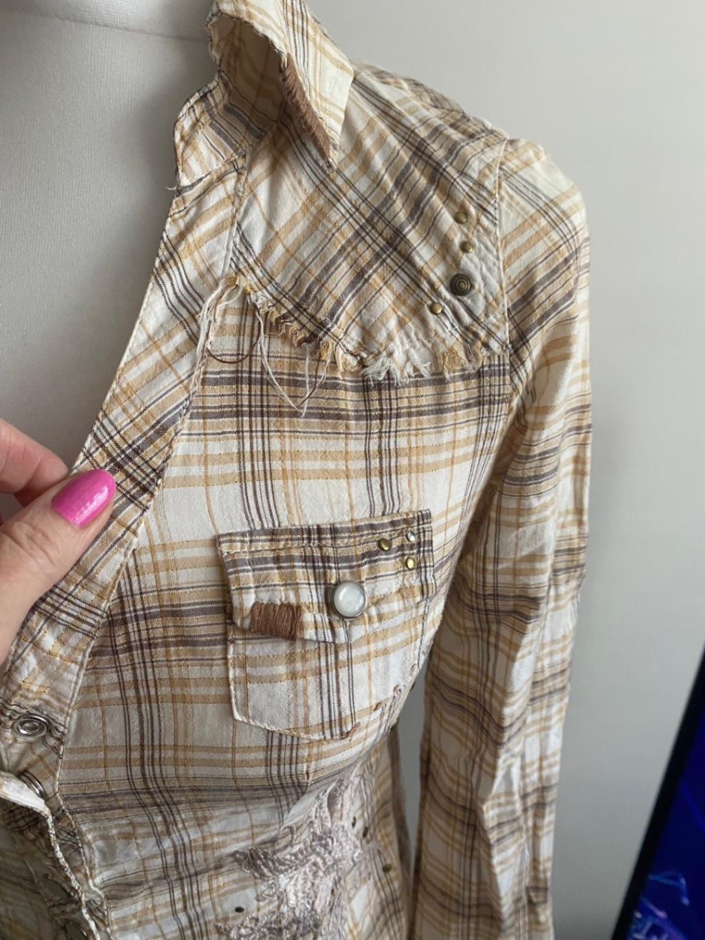 Guess jeans checkered shirt