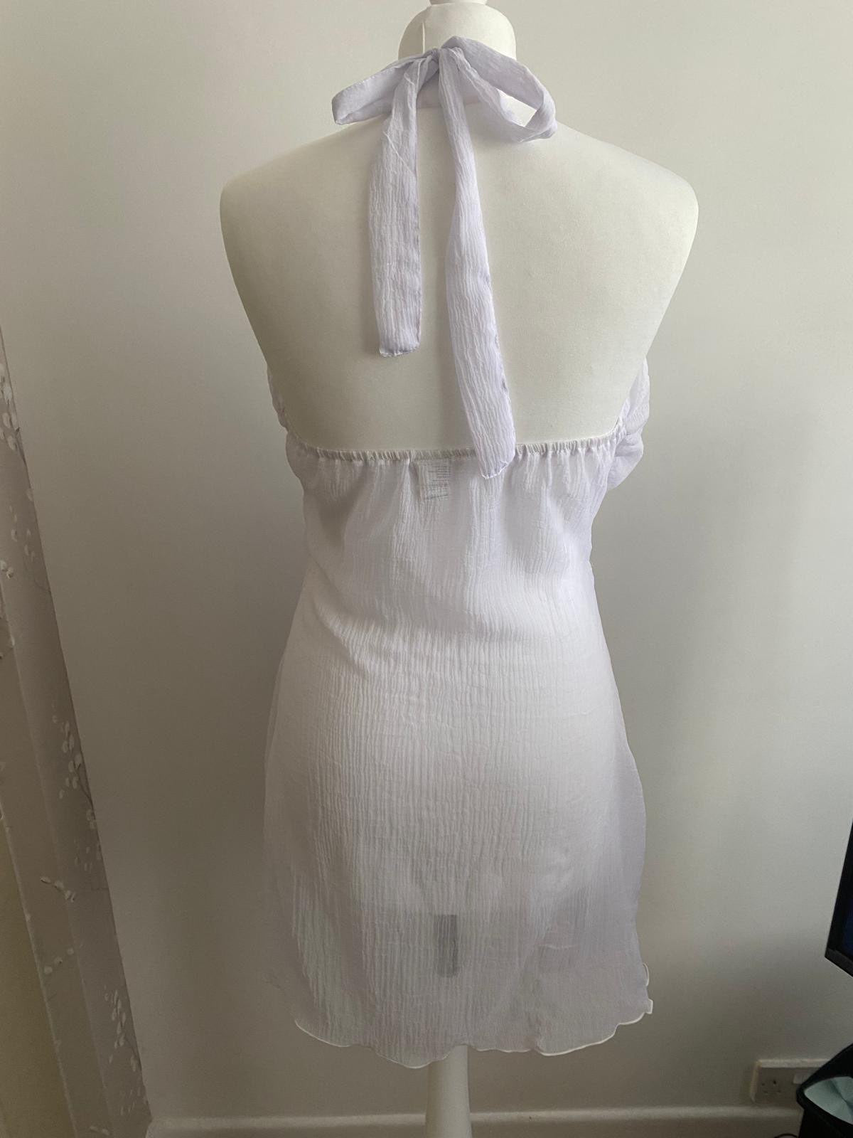 White sheer beach cover up