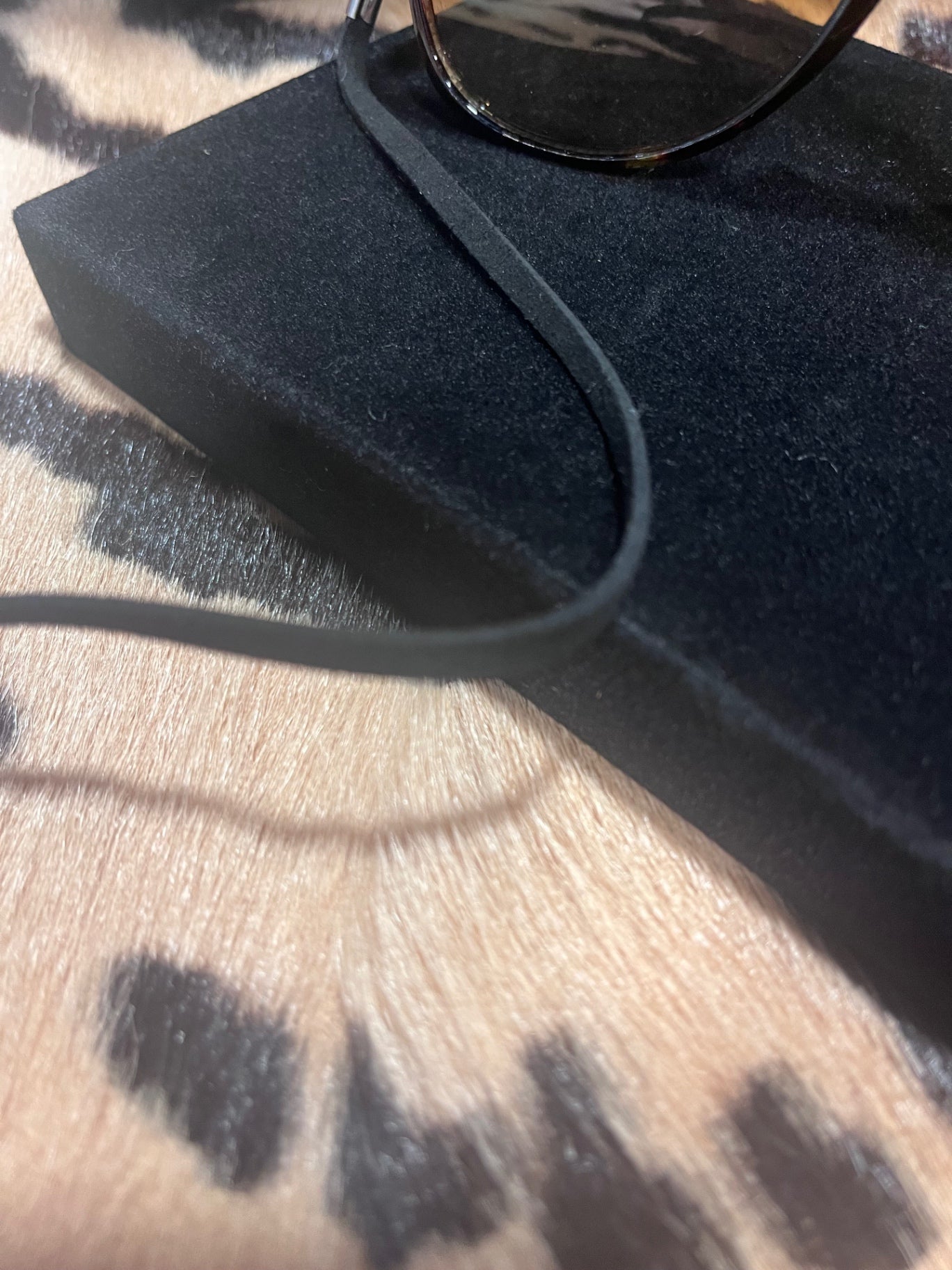 Black Suede Glasses Chain Strap