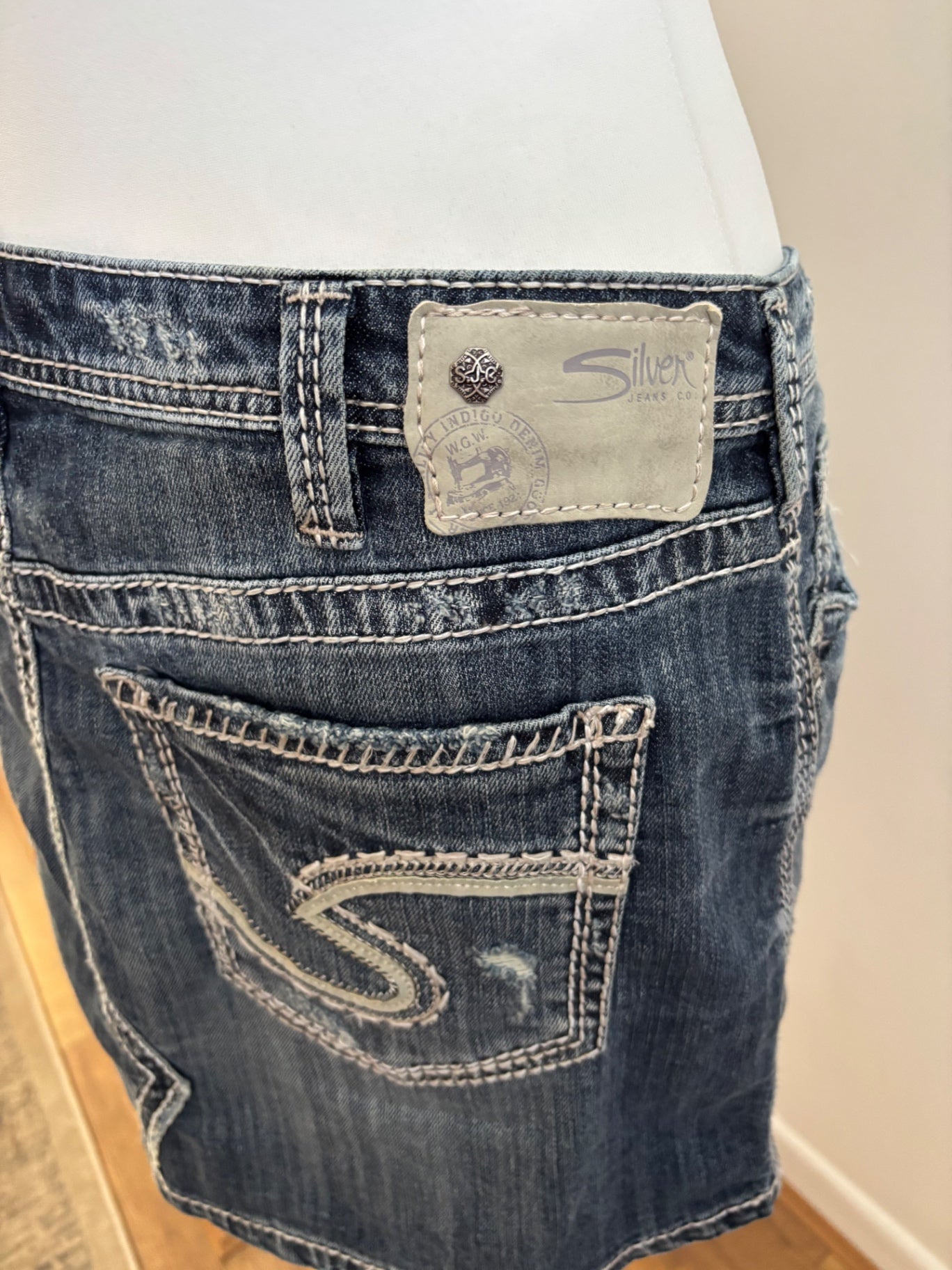 Denim mini skirt