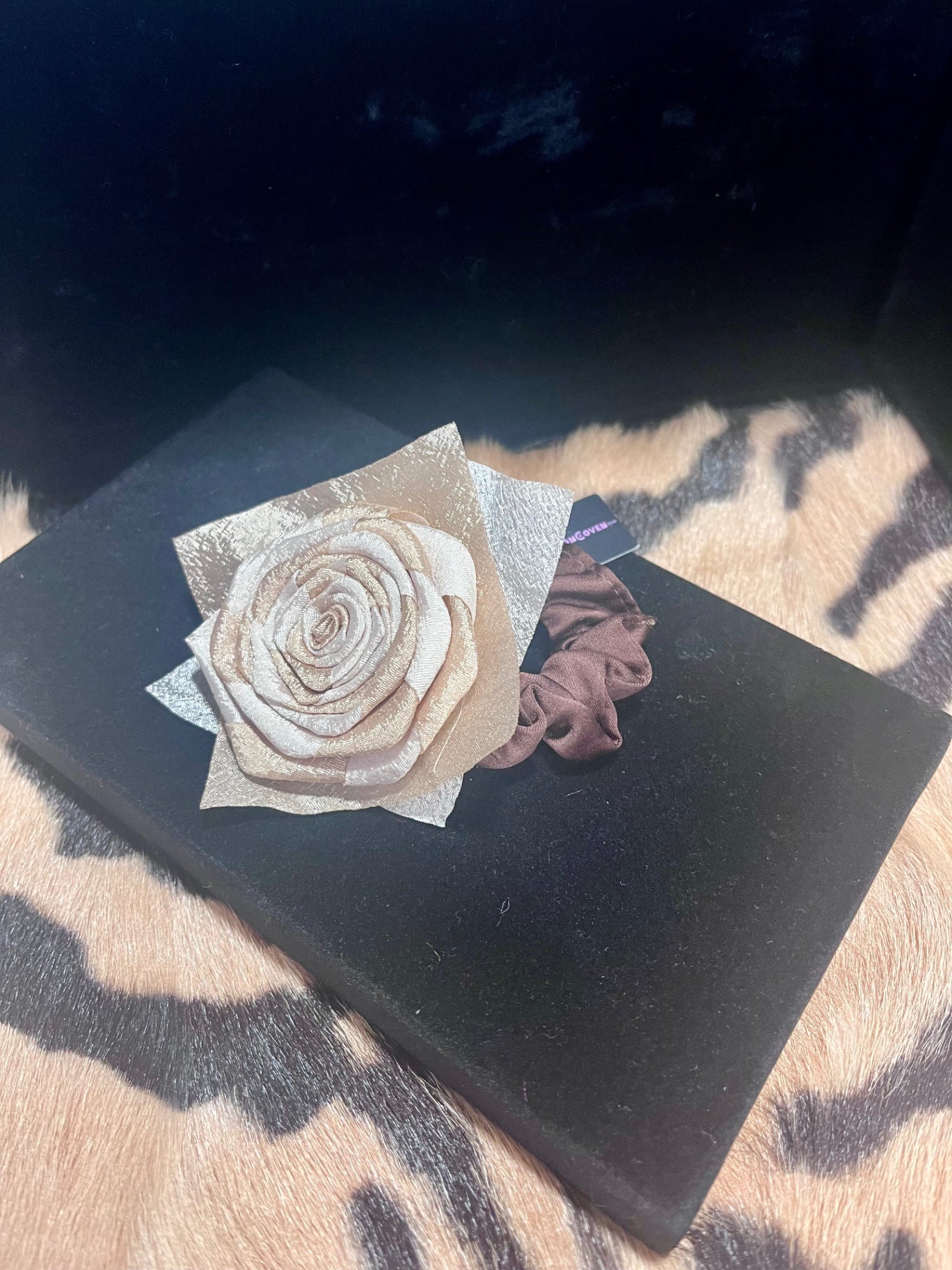 Rose Scrunchie Gold Brown