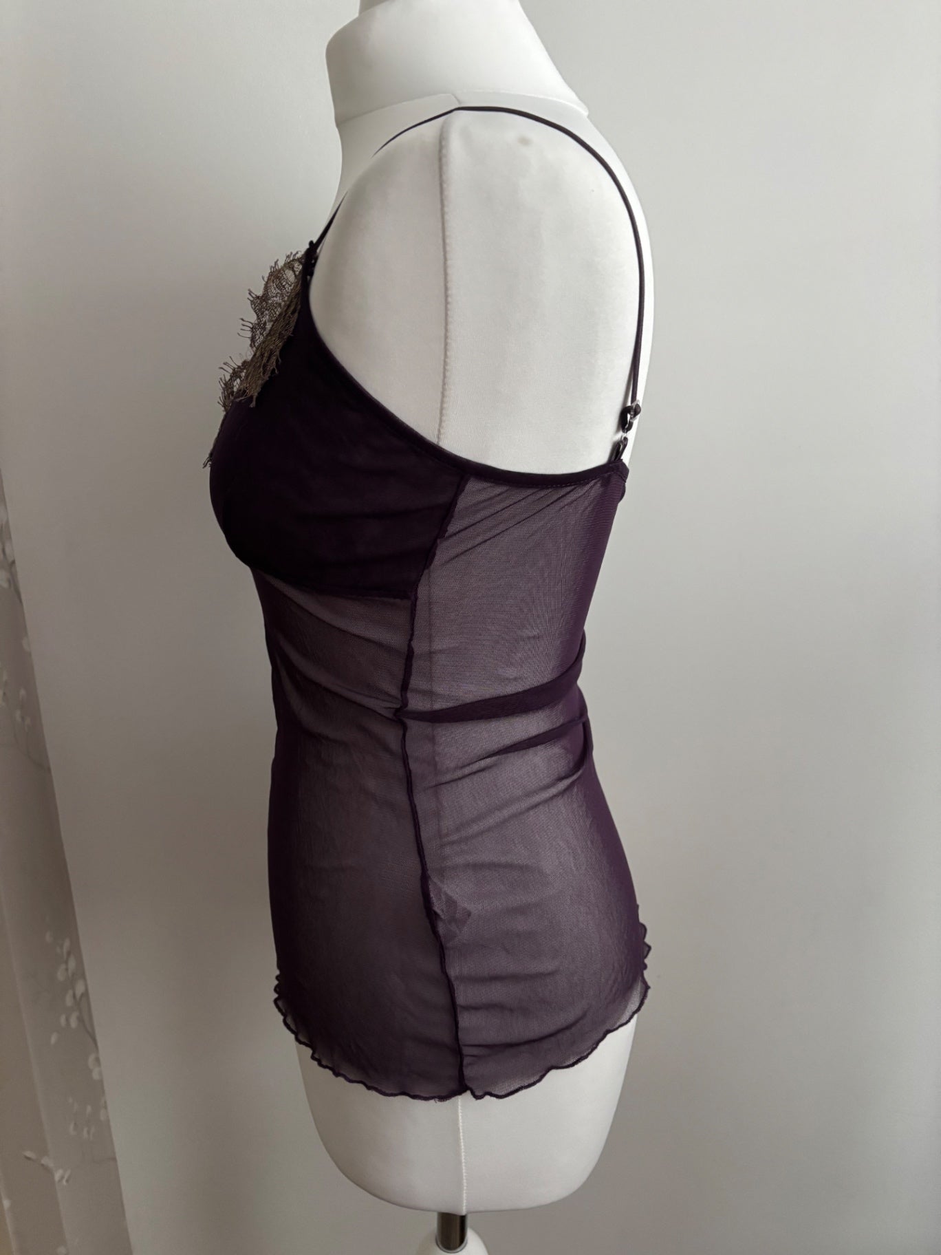 Purple mesh cami top