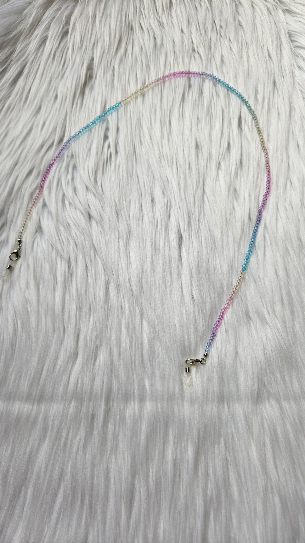 Rainbow Beaded Sunglasses Chain (Pink and Blue)