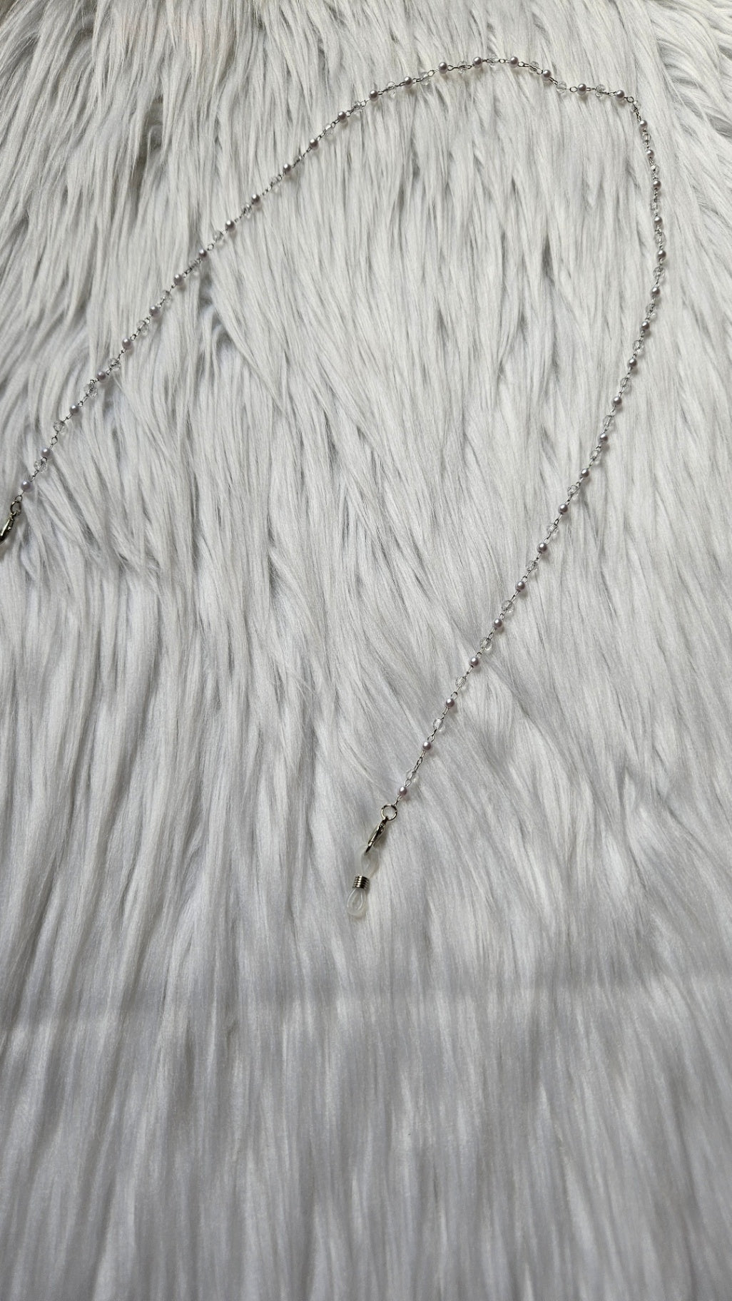 Pearl and Clear Beaded Sunglasses Chain