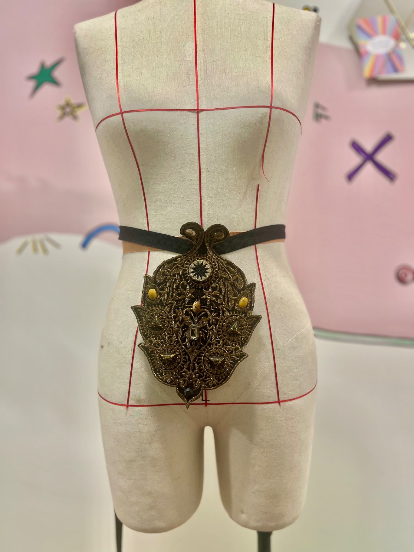 Necklace/Tie Belt Bejewelled Bib