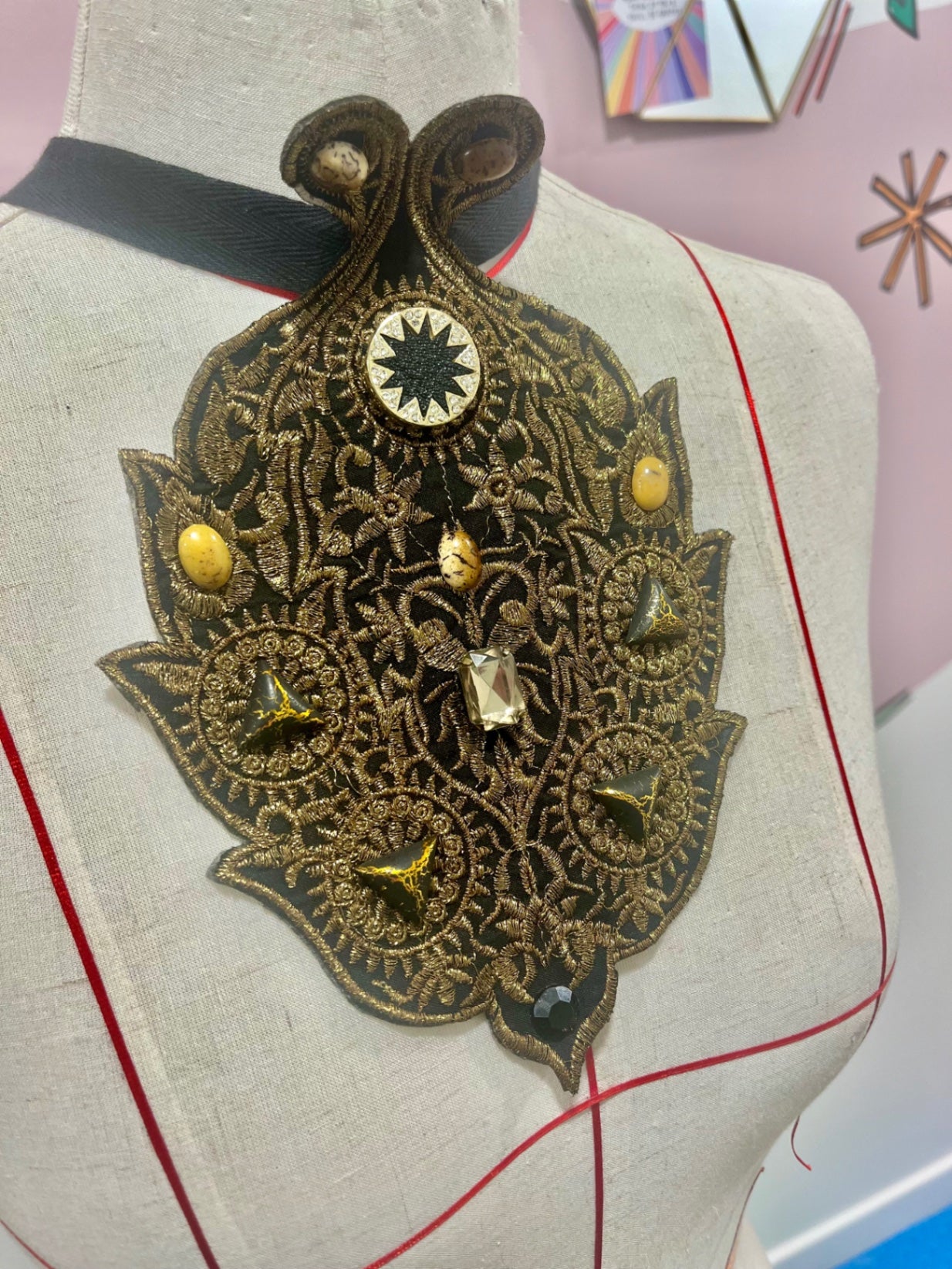 Necklace/Tie Belt Bejewelled Bib