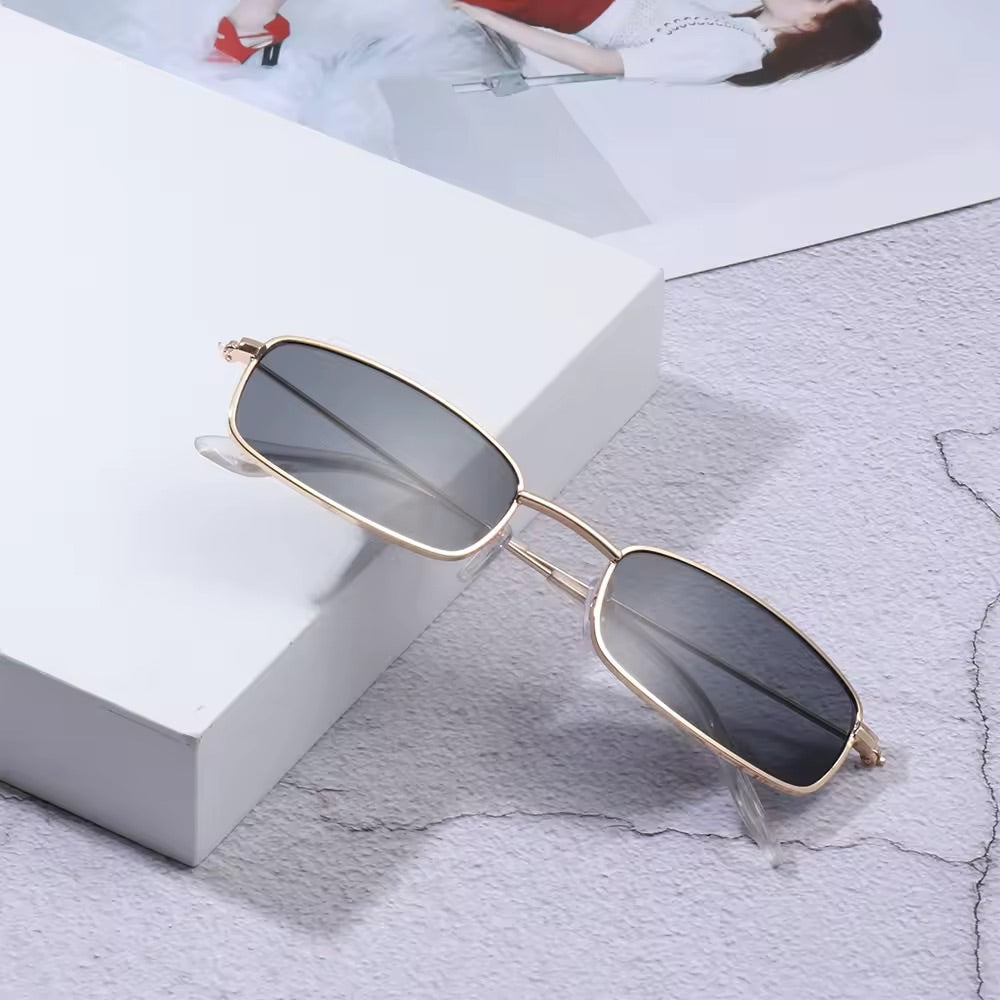 Rhi Rhi Gold Metal Oblong Sunnies