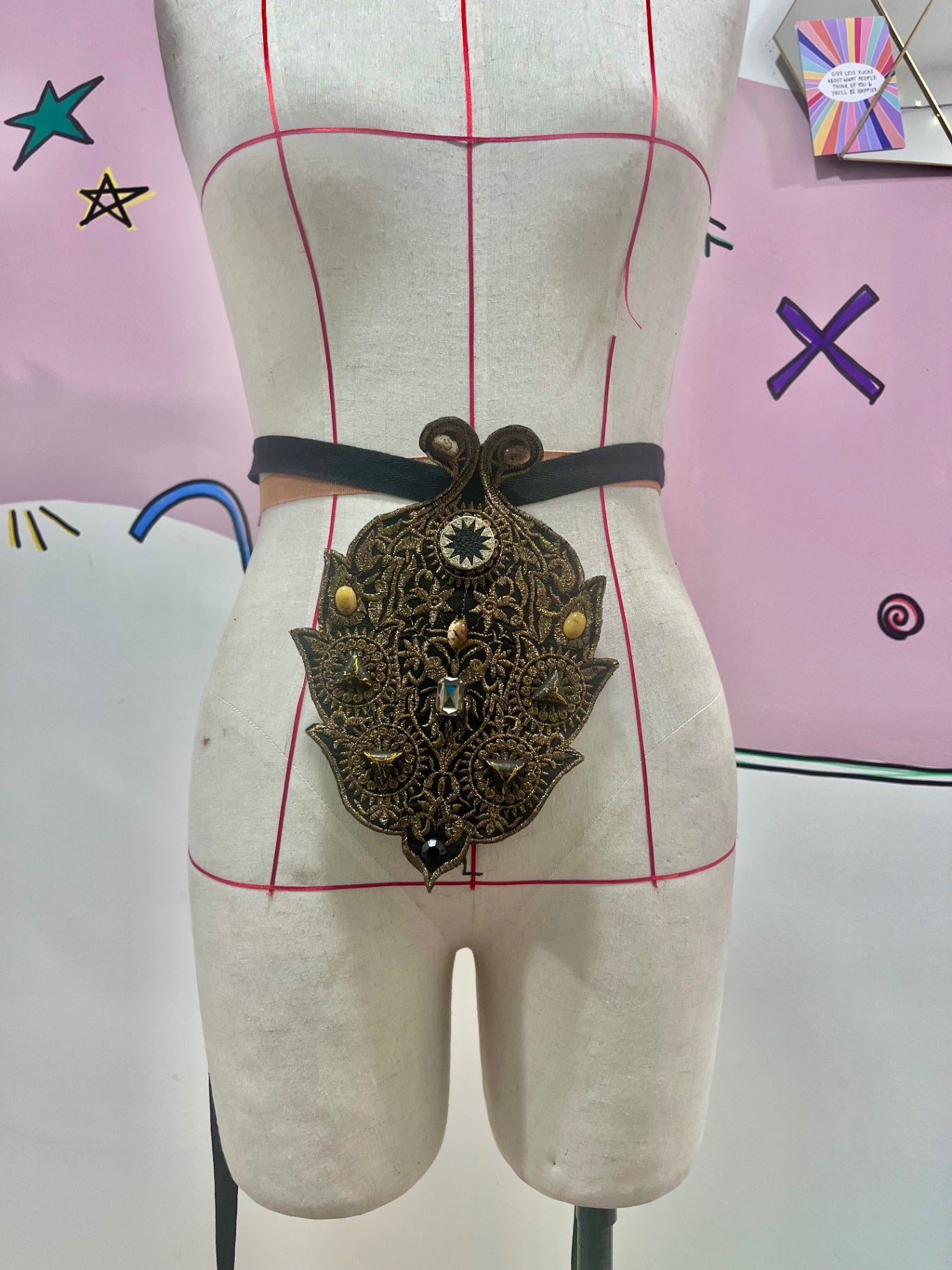 Necklace/Tie Belt Bejewelled Bib