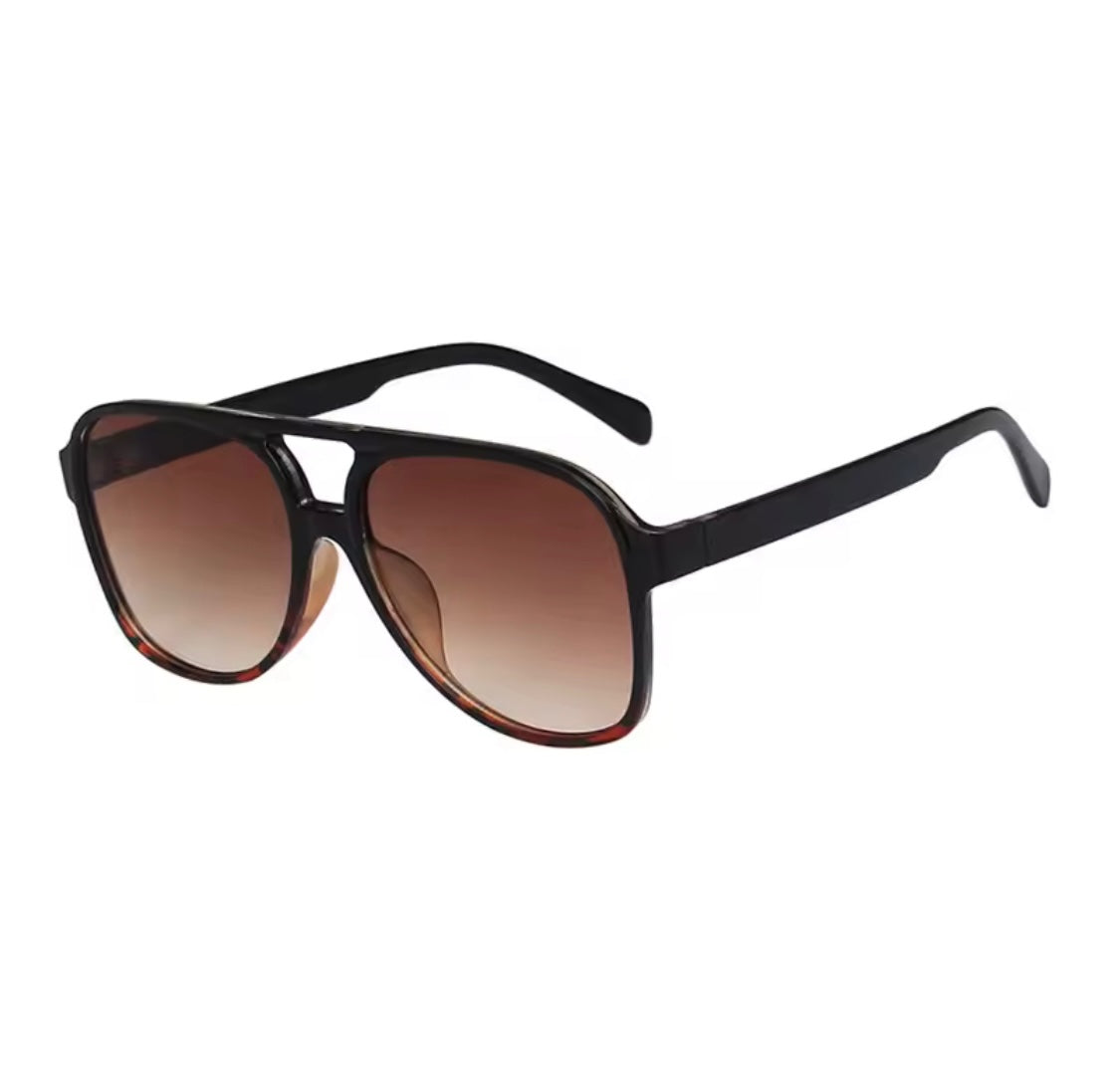 Mirage Aviator Sunnies Black Leopard Fade