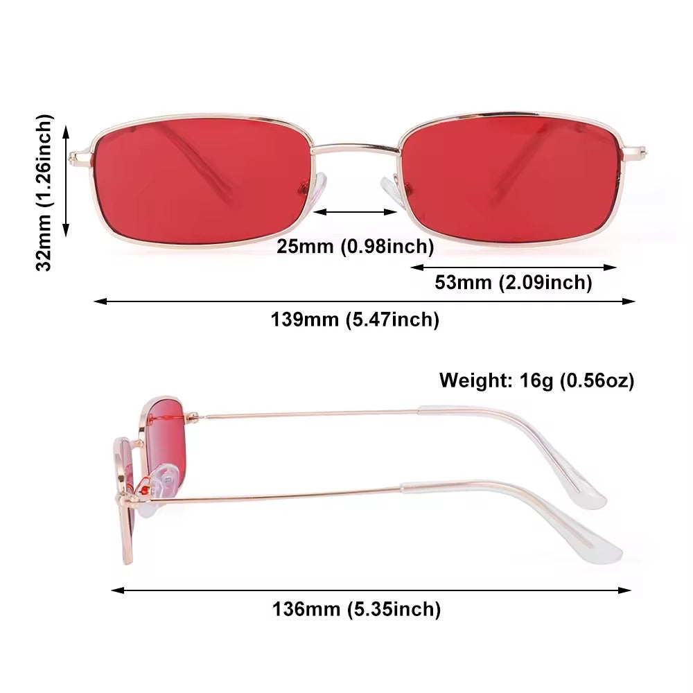Rhi Rhi Silver Clear Metal Oblong Glasses